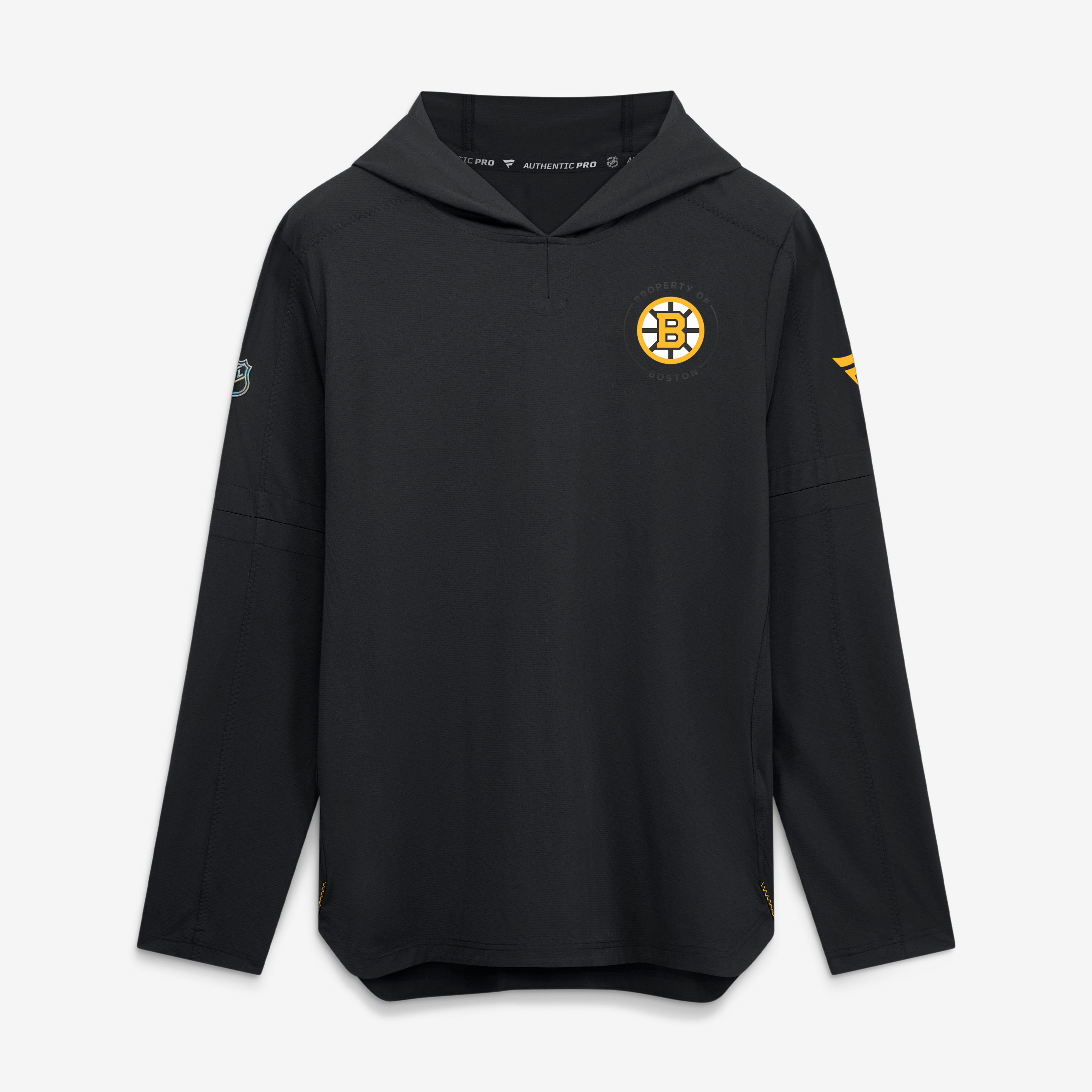 Sweat à capuche léger authentique Pro Train des Bruins de Boston, noir, pour homme (Fanatics).