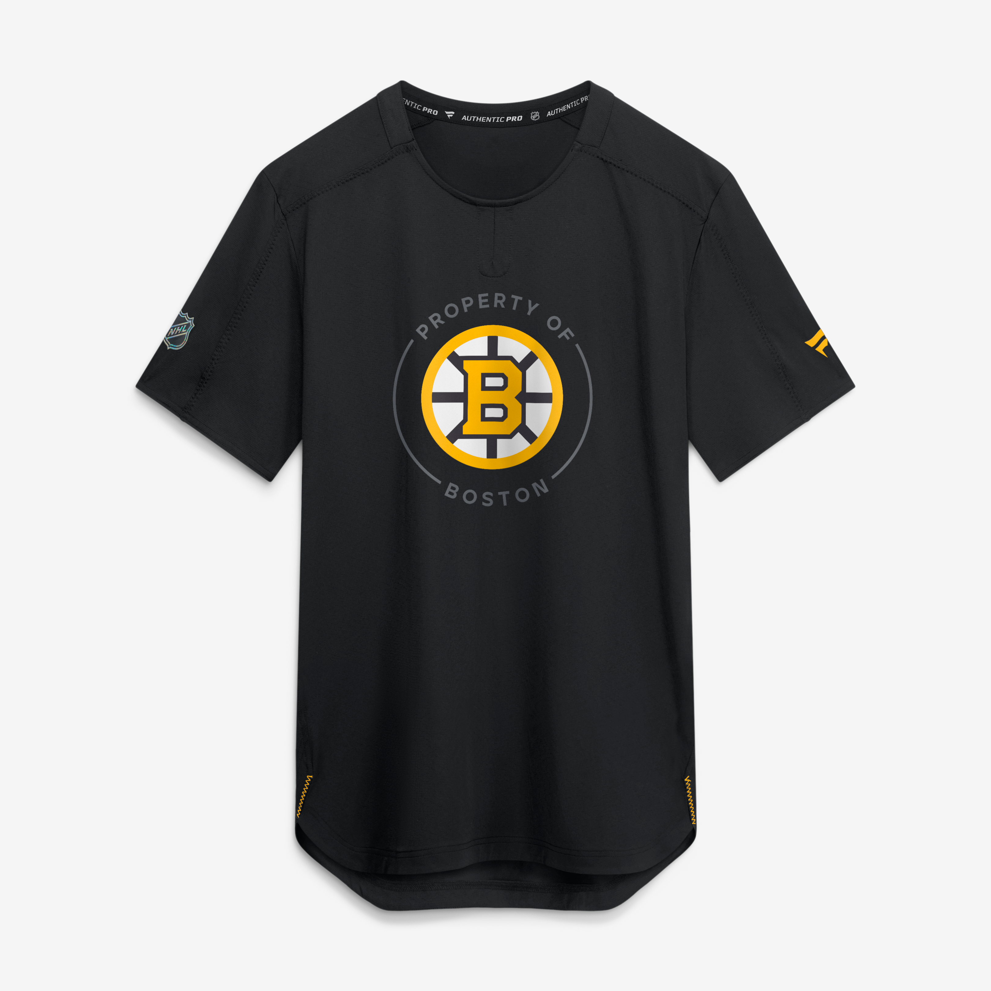 T-shirt de performance authentique Pro Train des Bruins Boston noirs Fanatics pour hommes
