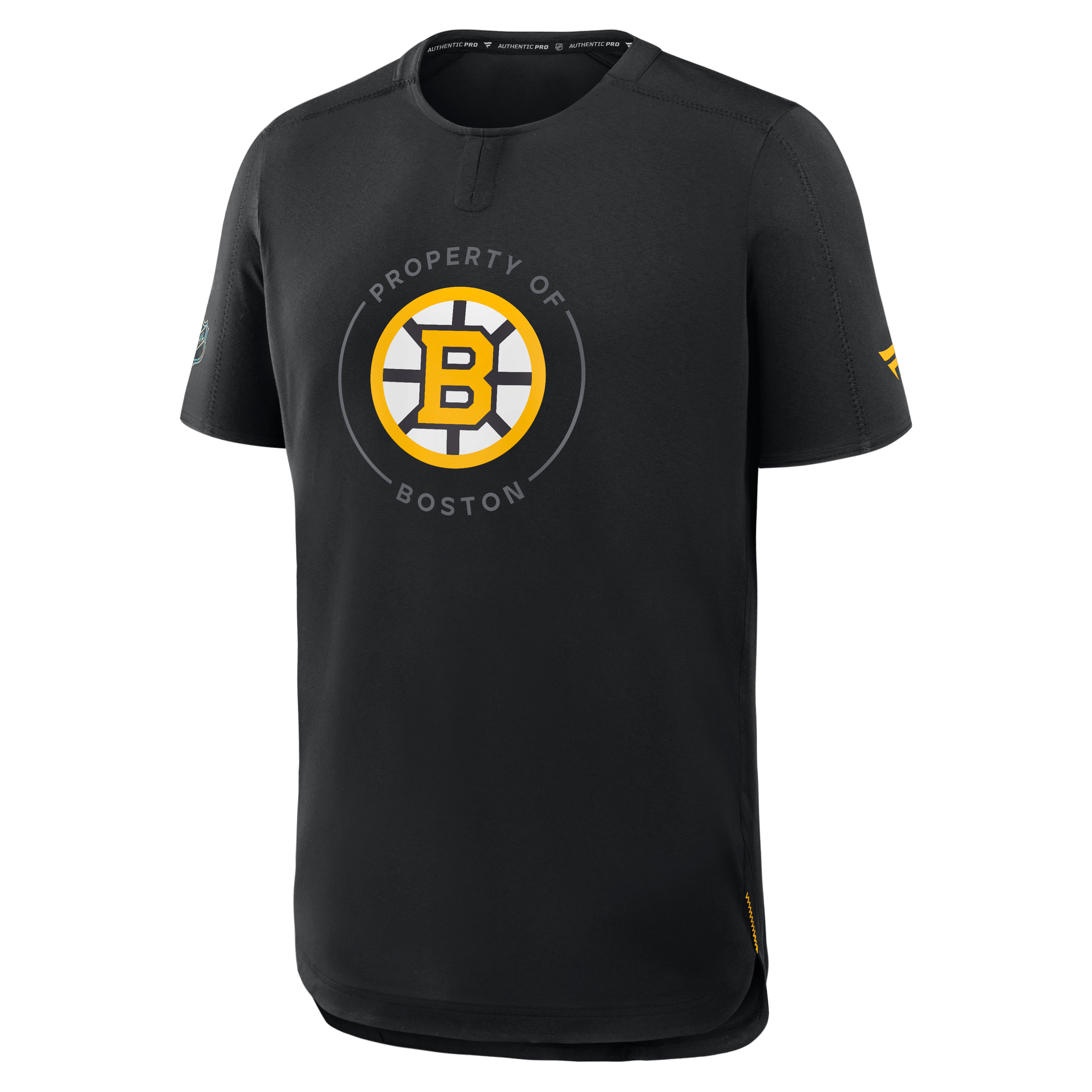 T-shirt de performance authentique Pro Train des Bruins Boston noirs Fanatics pour hommes