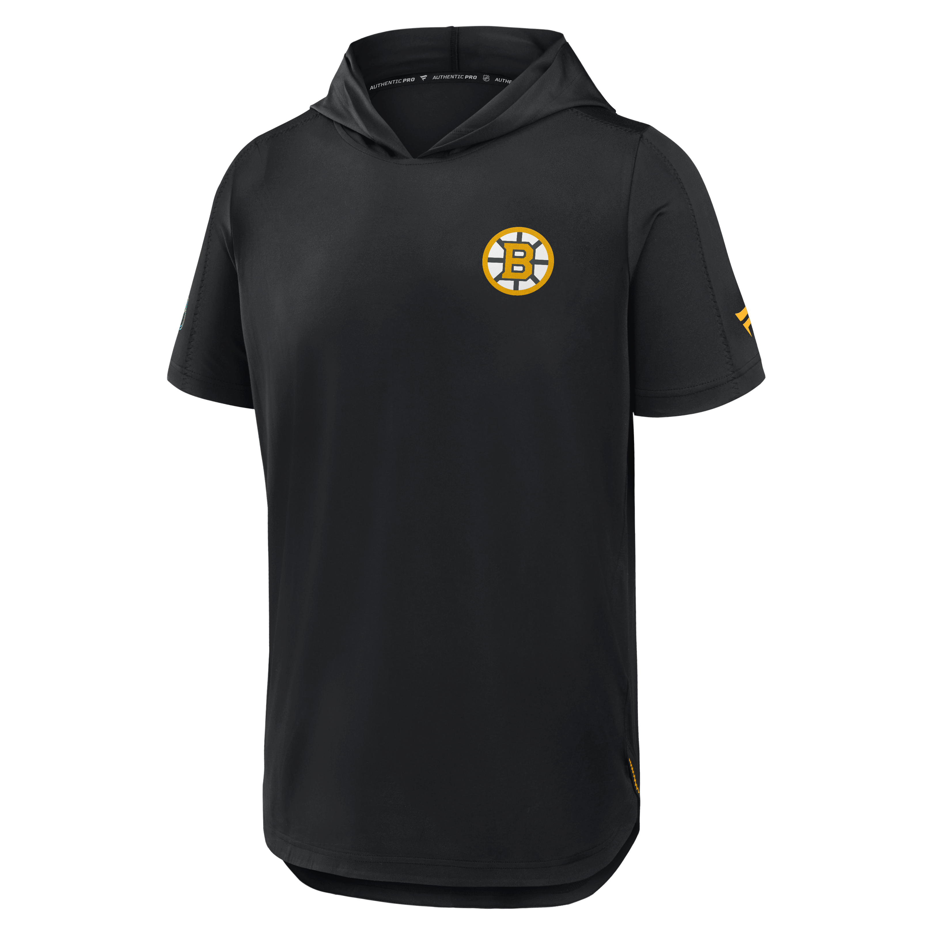 Men's Fanatics Black Boston Bruins Authentic Pro Train Short Sleeve Hoodie