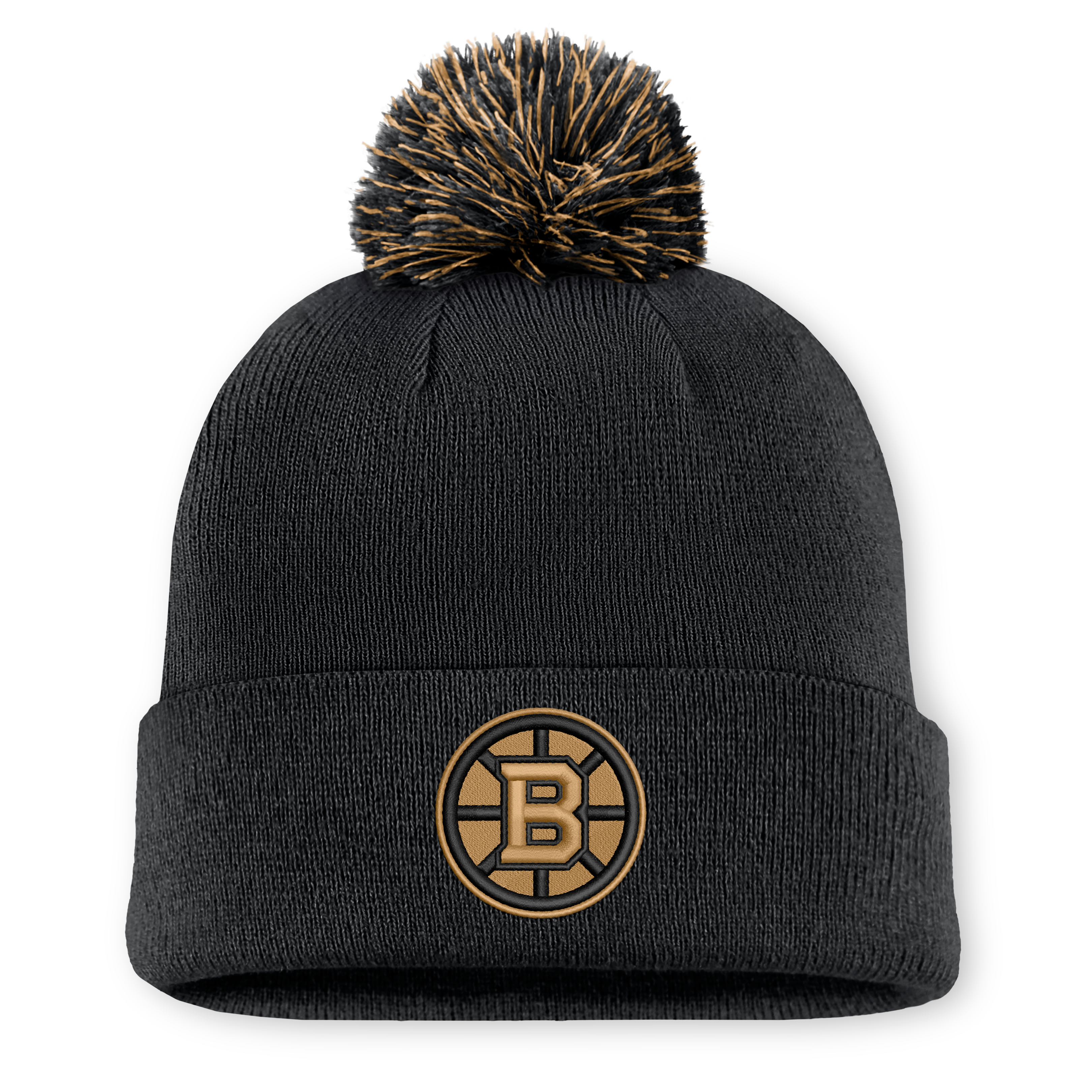 Bonnet tricoté authentique Fanatics noir Boston Bruins Military Appreciation pour homme avec pompon