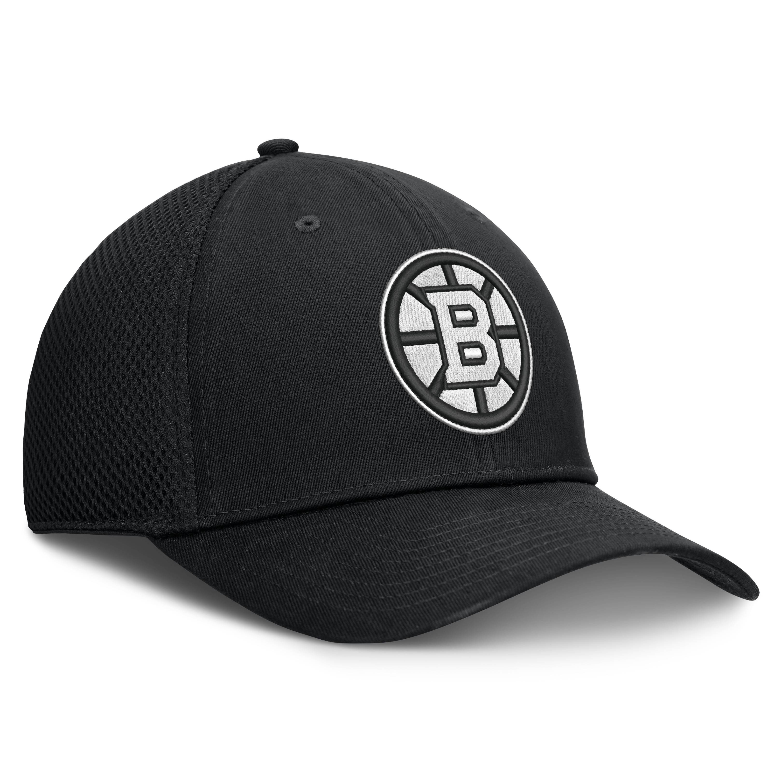Men's Fanatics  Black Boston Bruins Tonal Meshback Stretch Hat