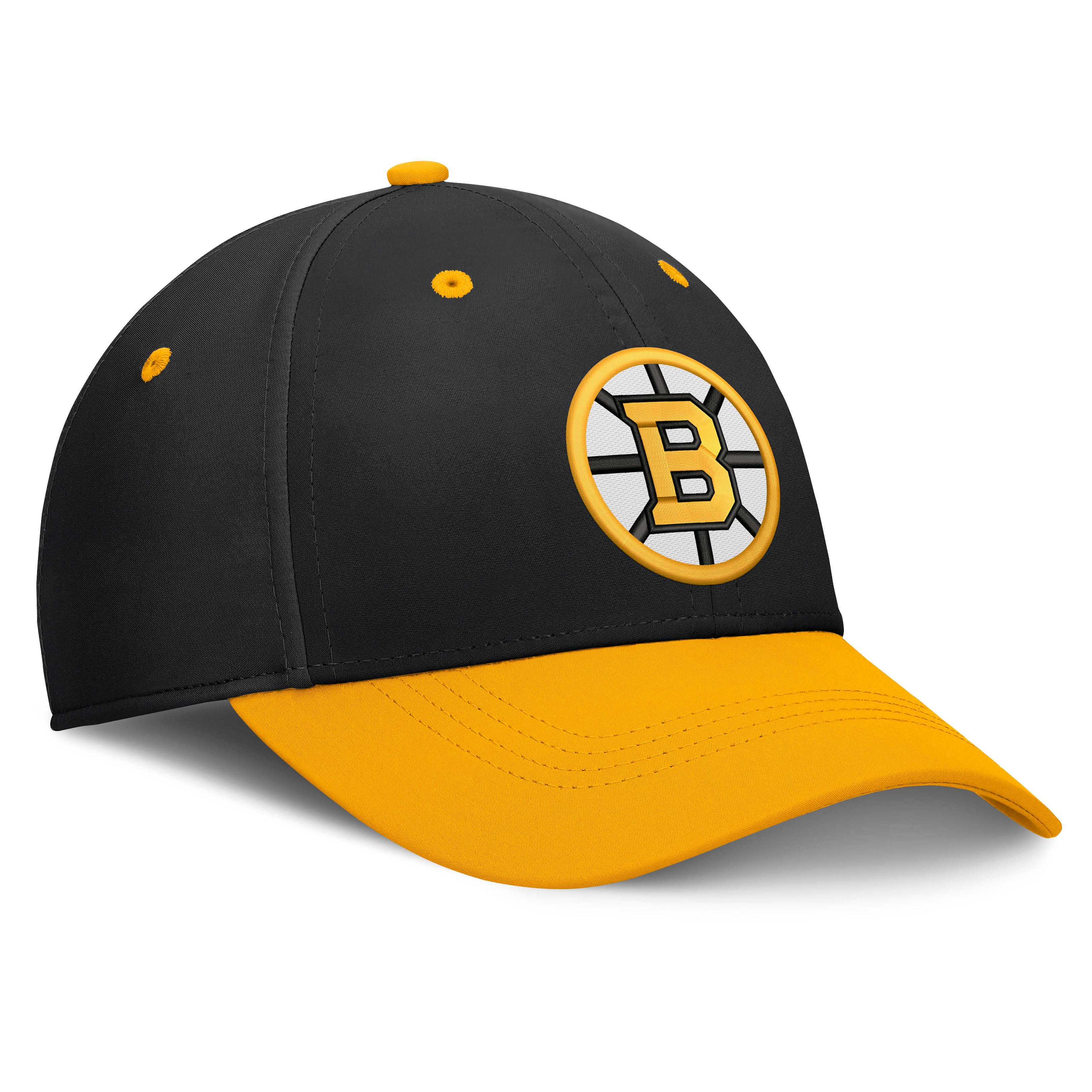 Men's Fanatics Black/Gold Boston Bruins Authentic Pro Rink Stretch Hat