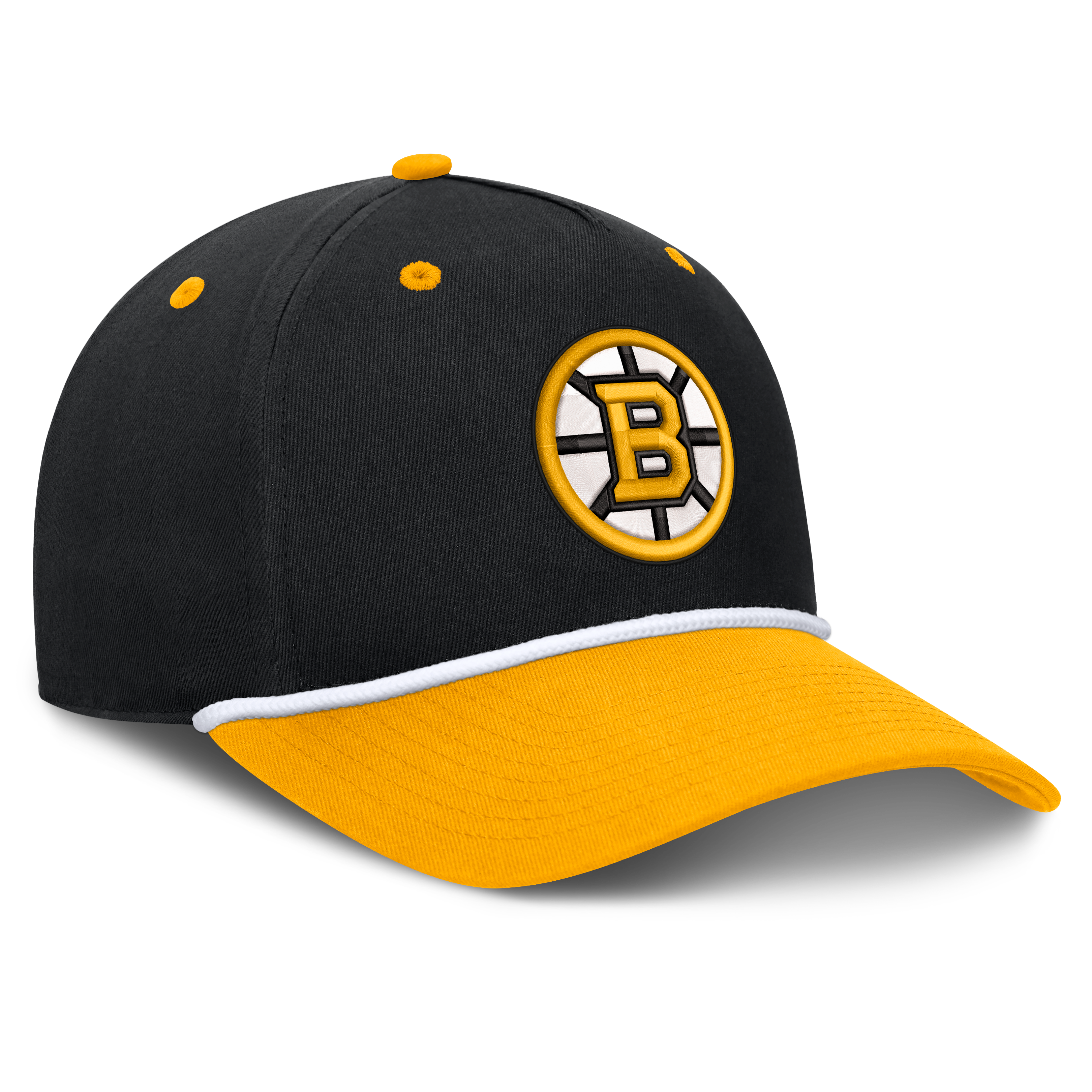 Men's Fanatics Black/Gold Boston Bruins Fundamental Power Play A-Frame Adjustable Hat