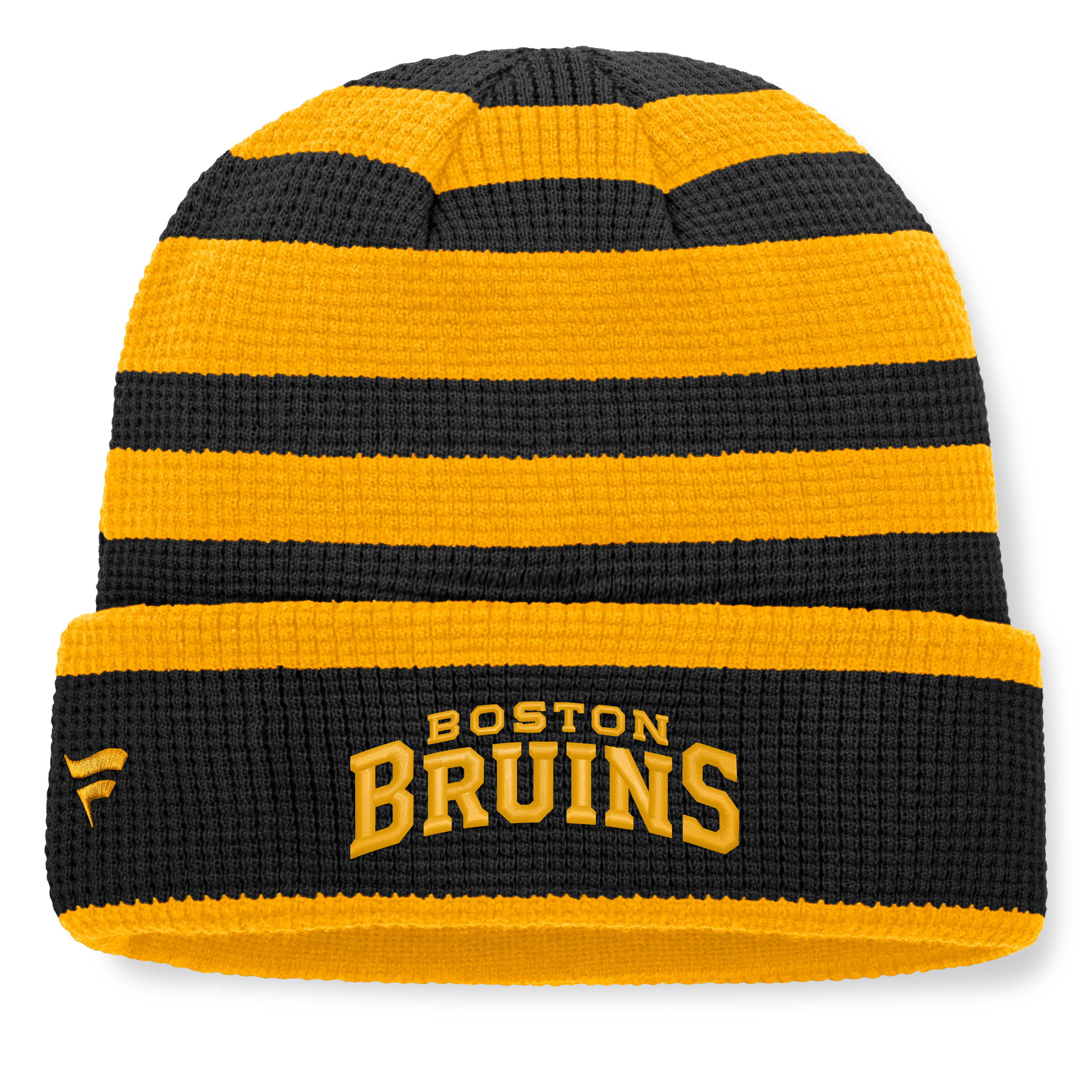 Bonnet tricoté à revers Fanatics noir et or Boston Bruins Fundamental Steady pour homme