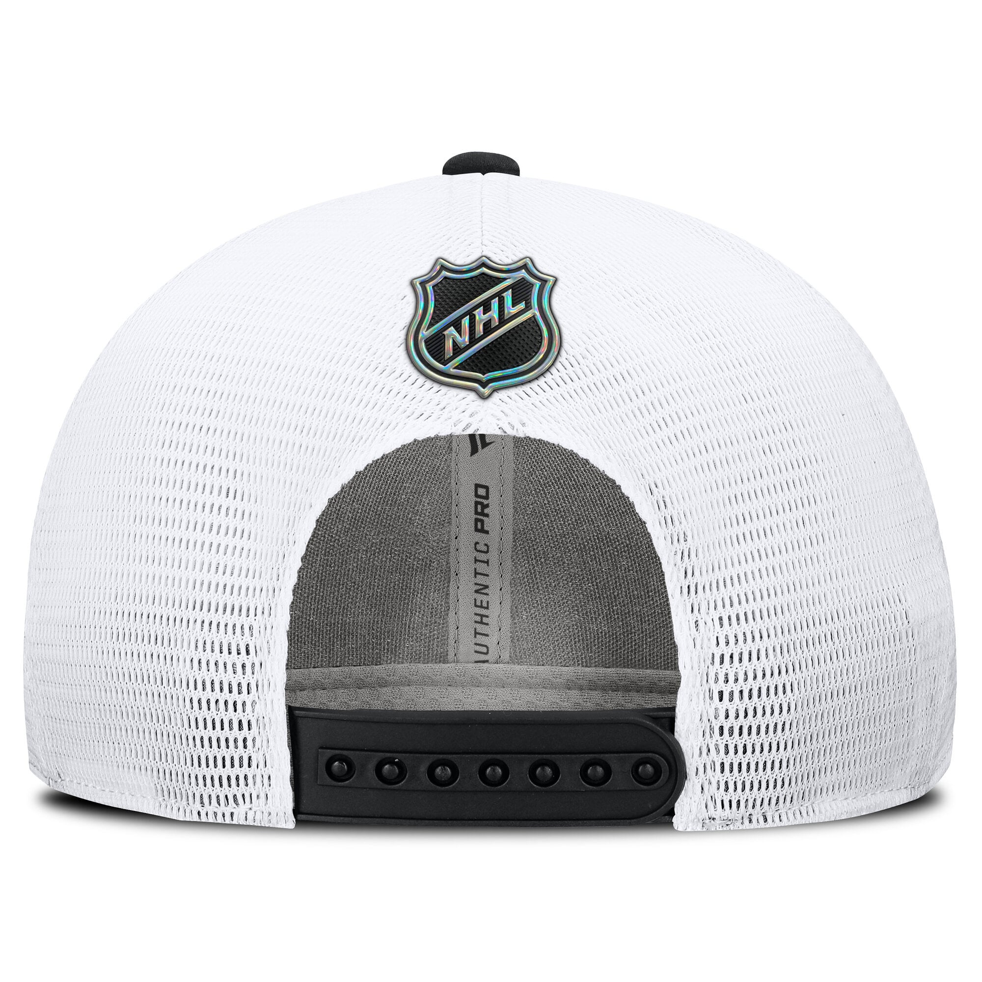 Casquette ajustable Fanatics noire et blanche Boston Bruins Authentic Pro Train Meshback pour homme