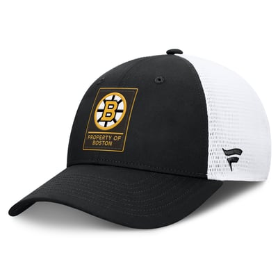 Boston Bruins Fanatics Authentic Pro Train Meshback Adjustable Hat - Black/White