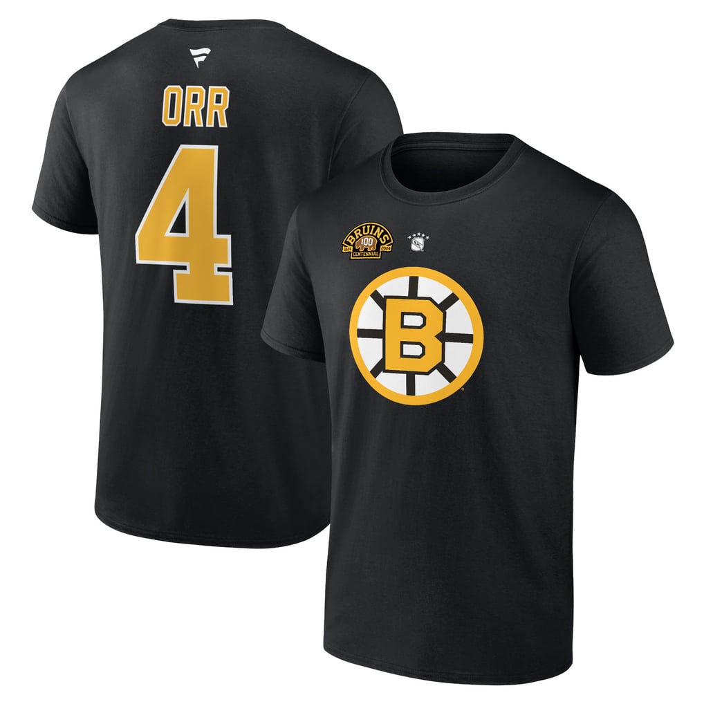 Bobby Orr Boston Bruins Fanatics Centennial Authentic Stack Nom et numéro du joueur retraité T-shirt - Noir