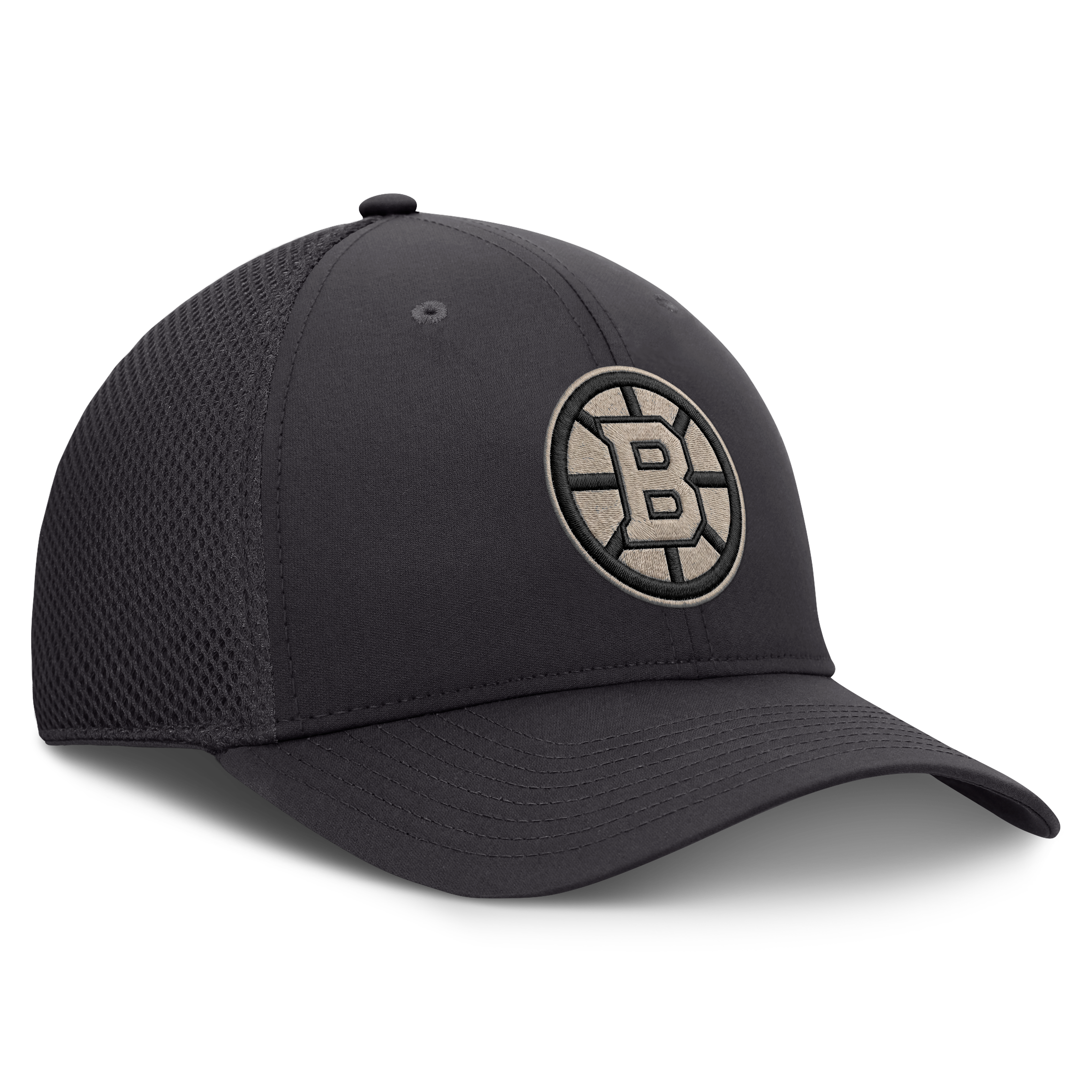 Casquette Fanatics pour homme, couleur anthracite, Boston Bruins, dos en maille extensible