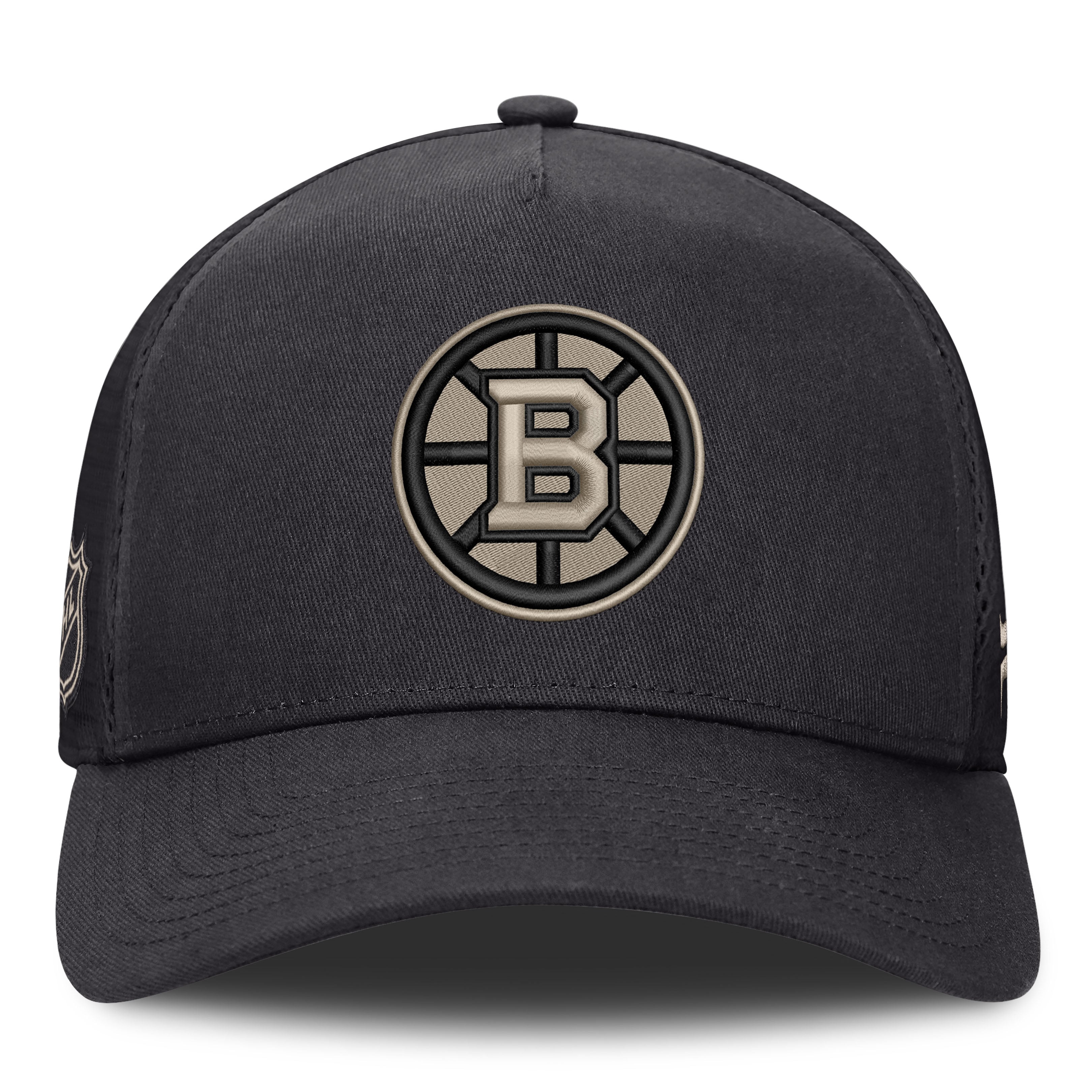 Men's Fanatics Charcoal Boston Bruins Road Soft Wash A-Frame Meshback Hat