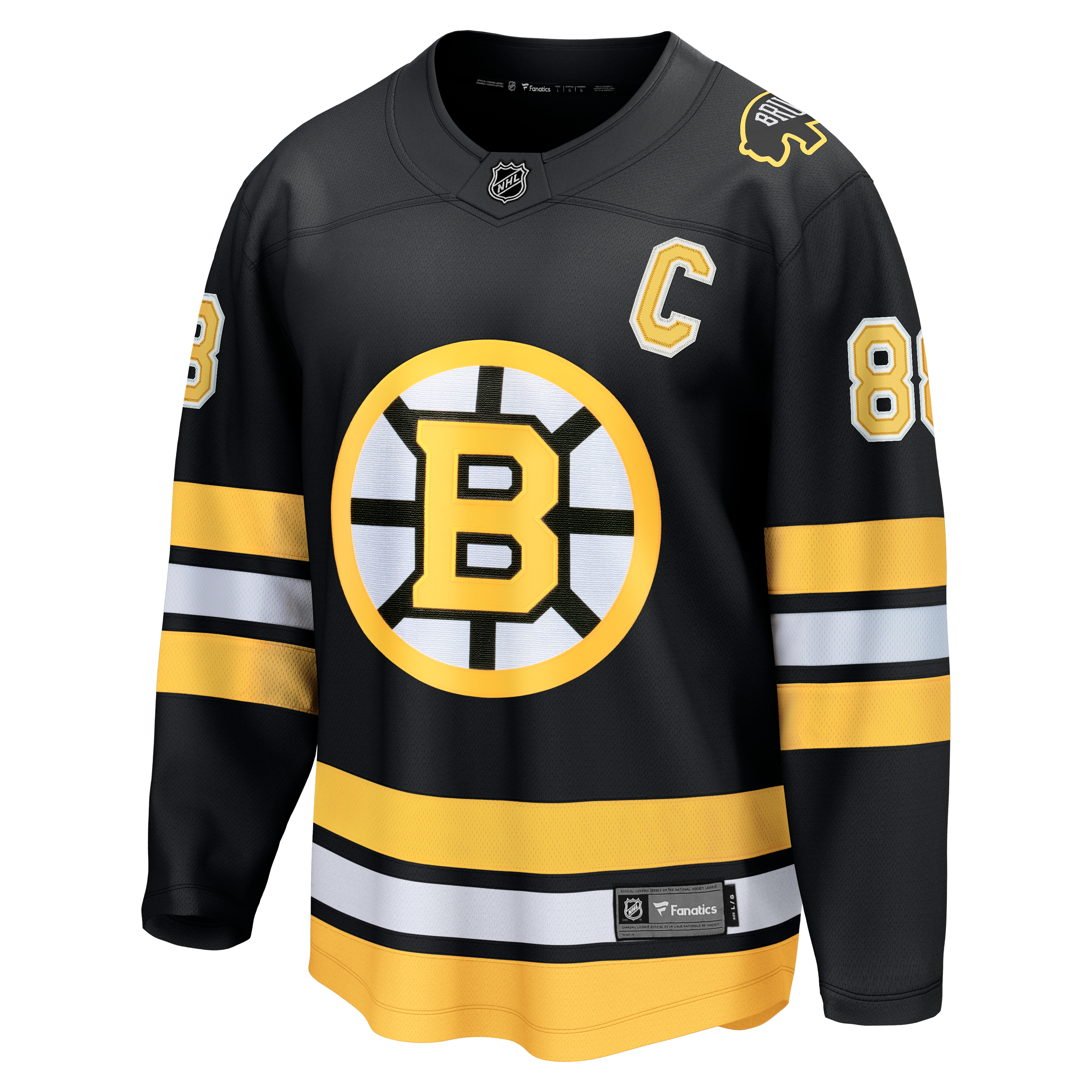 Men's Fanatics David Pastrnak Black Boston Bruins Home Captain Patch Breakaway Jersey