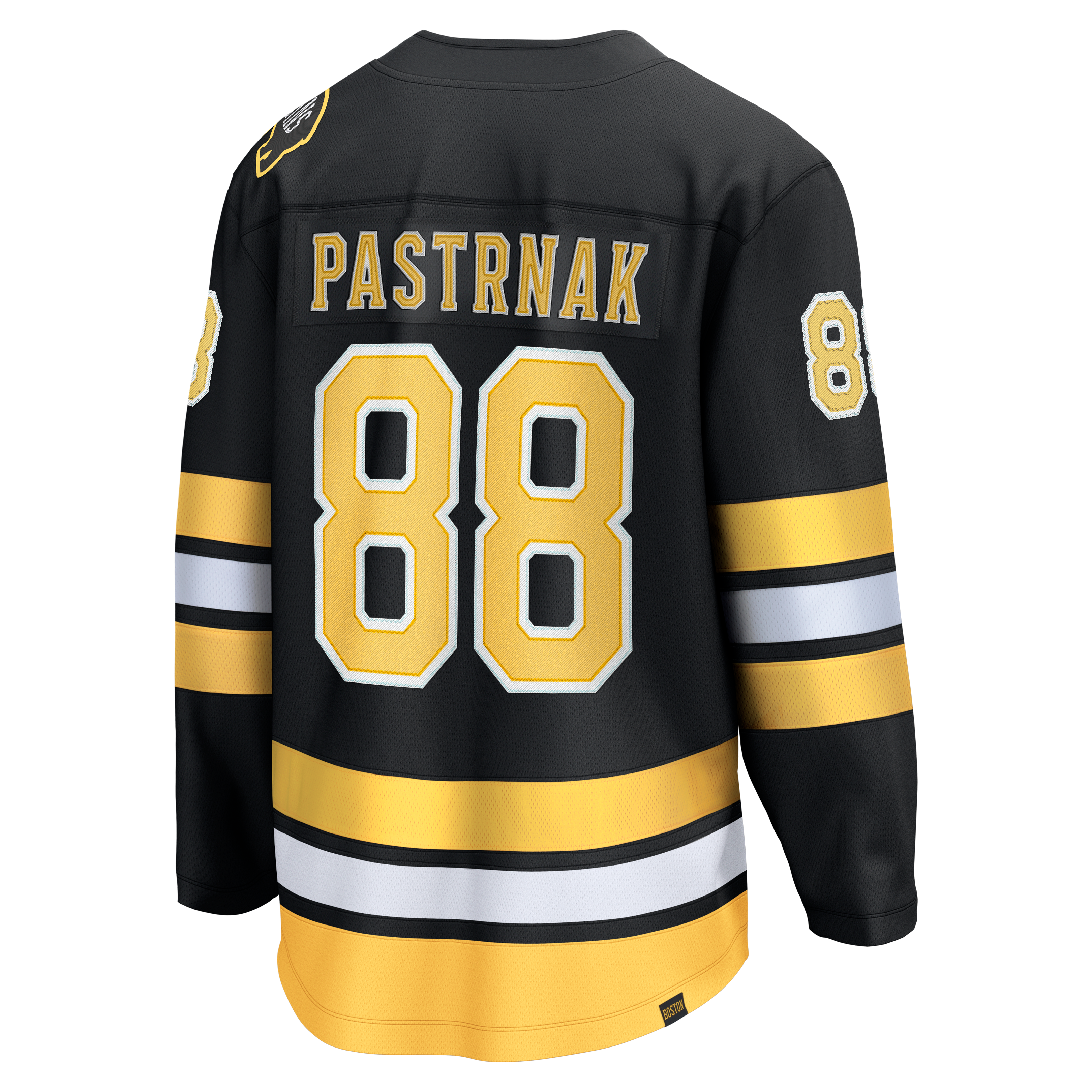 Men's Fanatics David Pastrnak Black Boston Bruins Home Captain Patch Breakaway Jersey