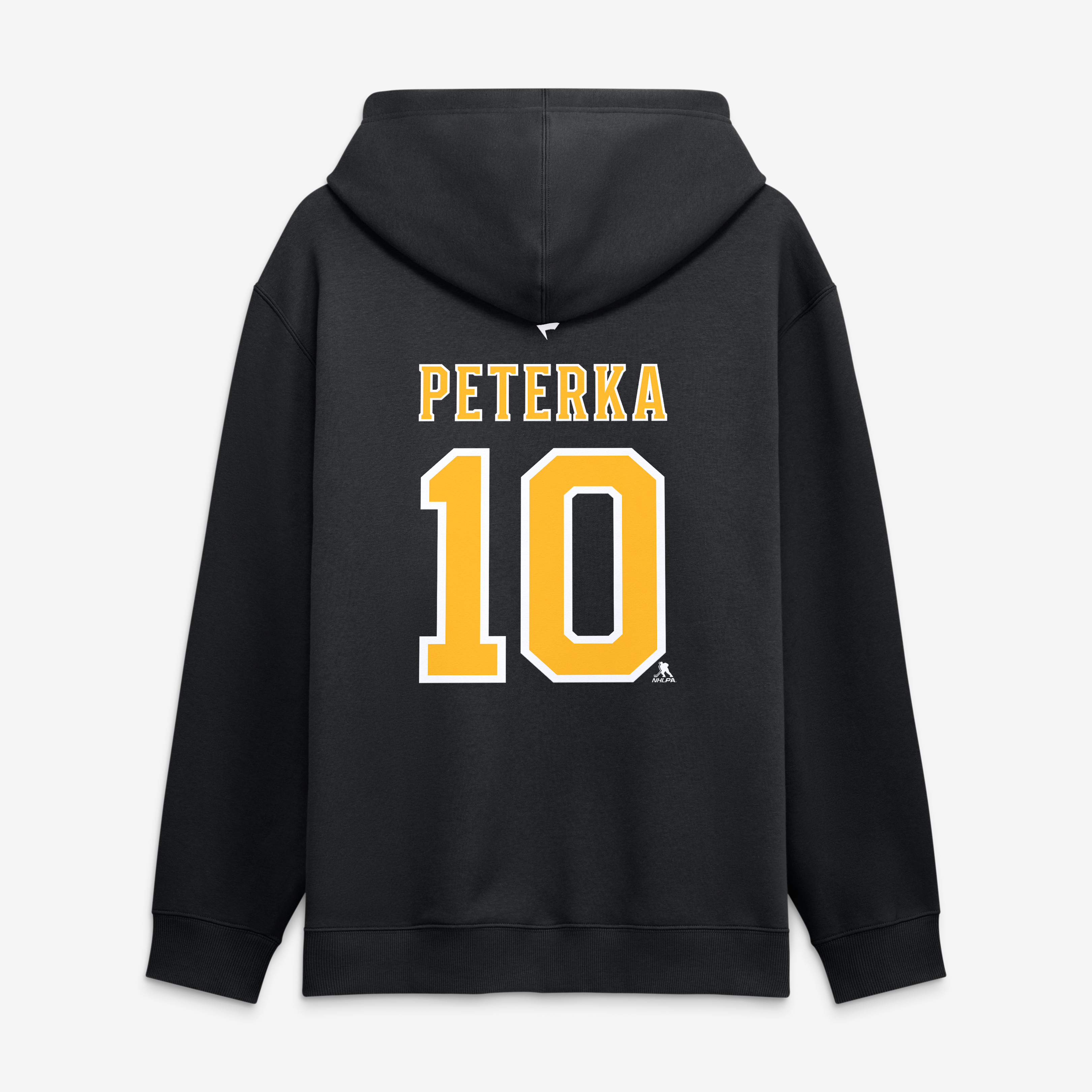 Men's Fanatics JJ Peterka Black Boston Bruins Authentic Stack Name & Number Hoodie