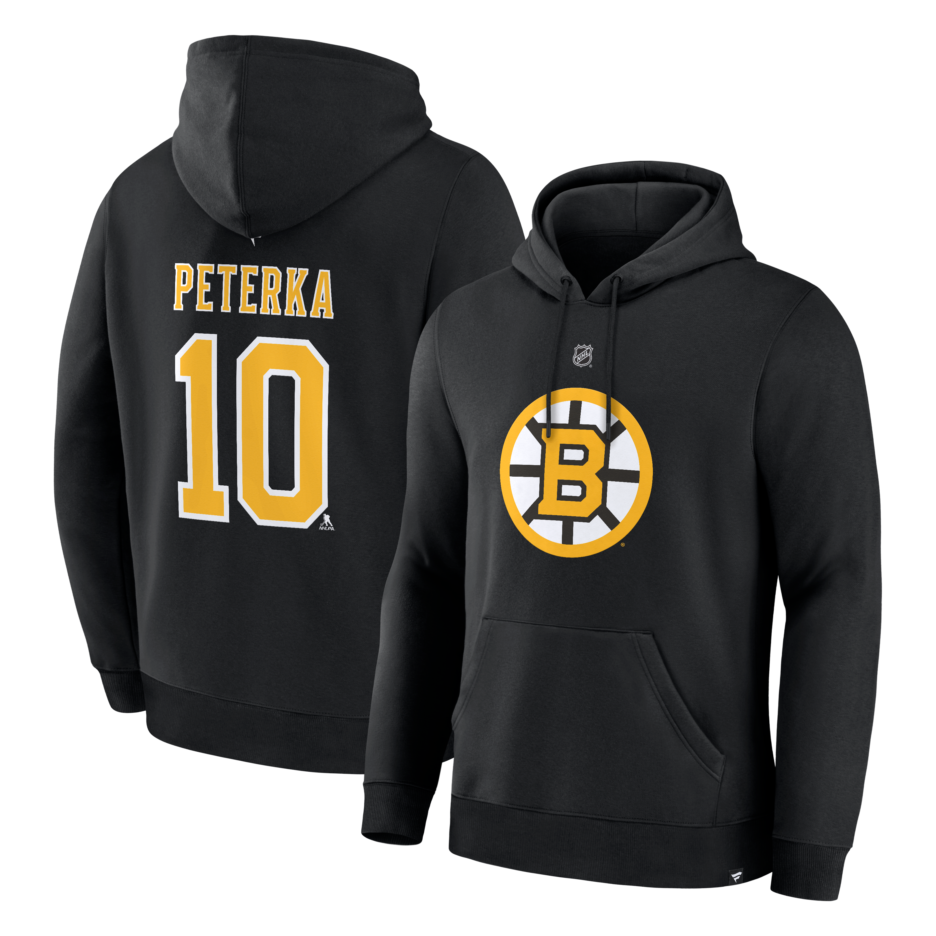 Men's Fanatics JJ Peterka Black Boston Bruins Authentic Stack Name & Number Hoodie
