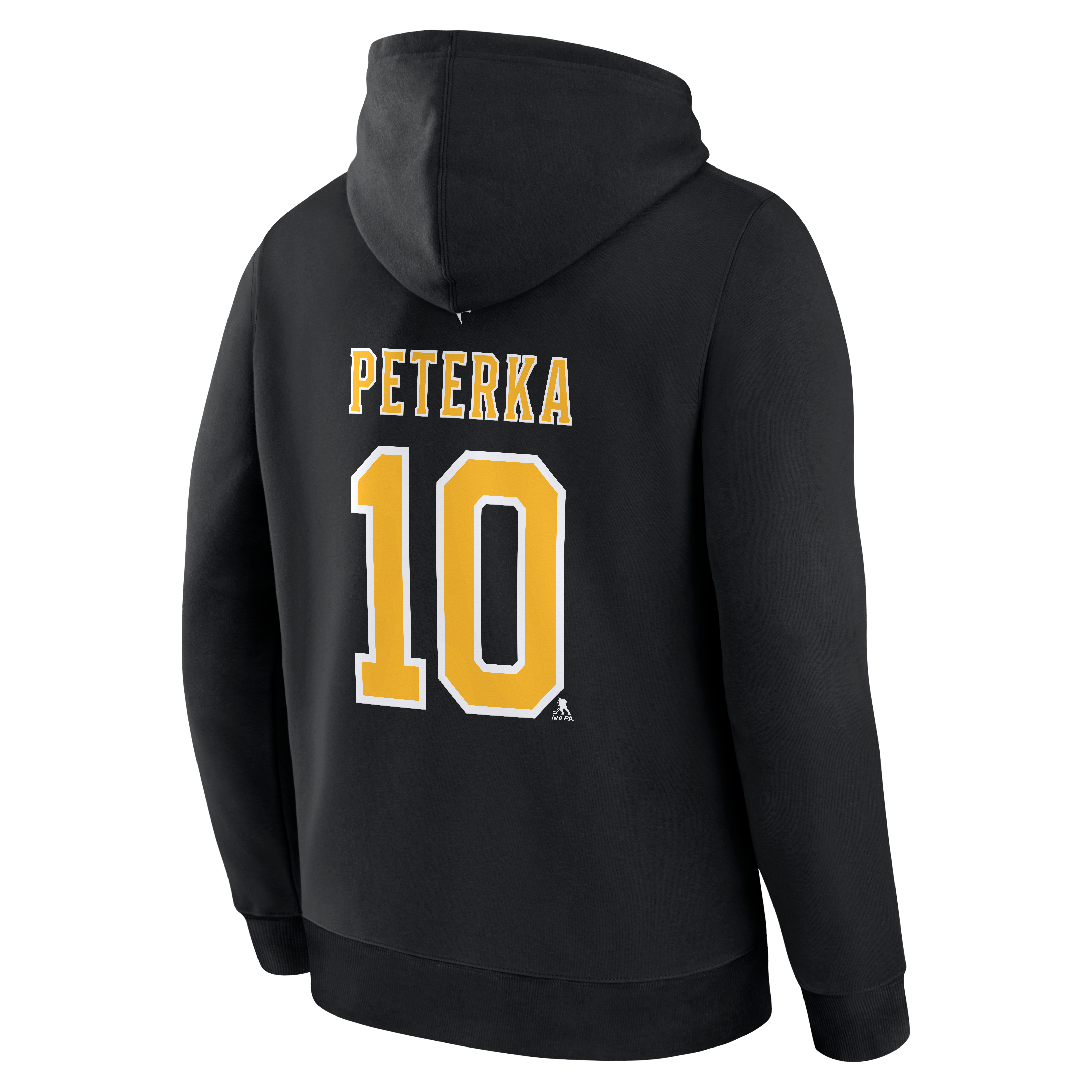 Men's Fanatics JJ Peterka Black Boston Bruins Authentic Stack Name & Number Hoodie