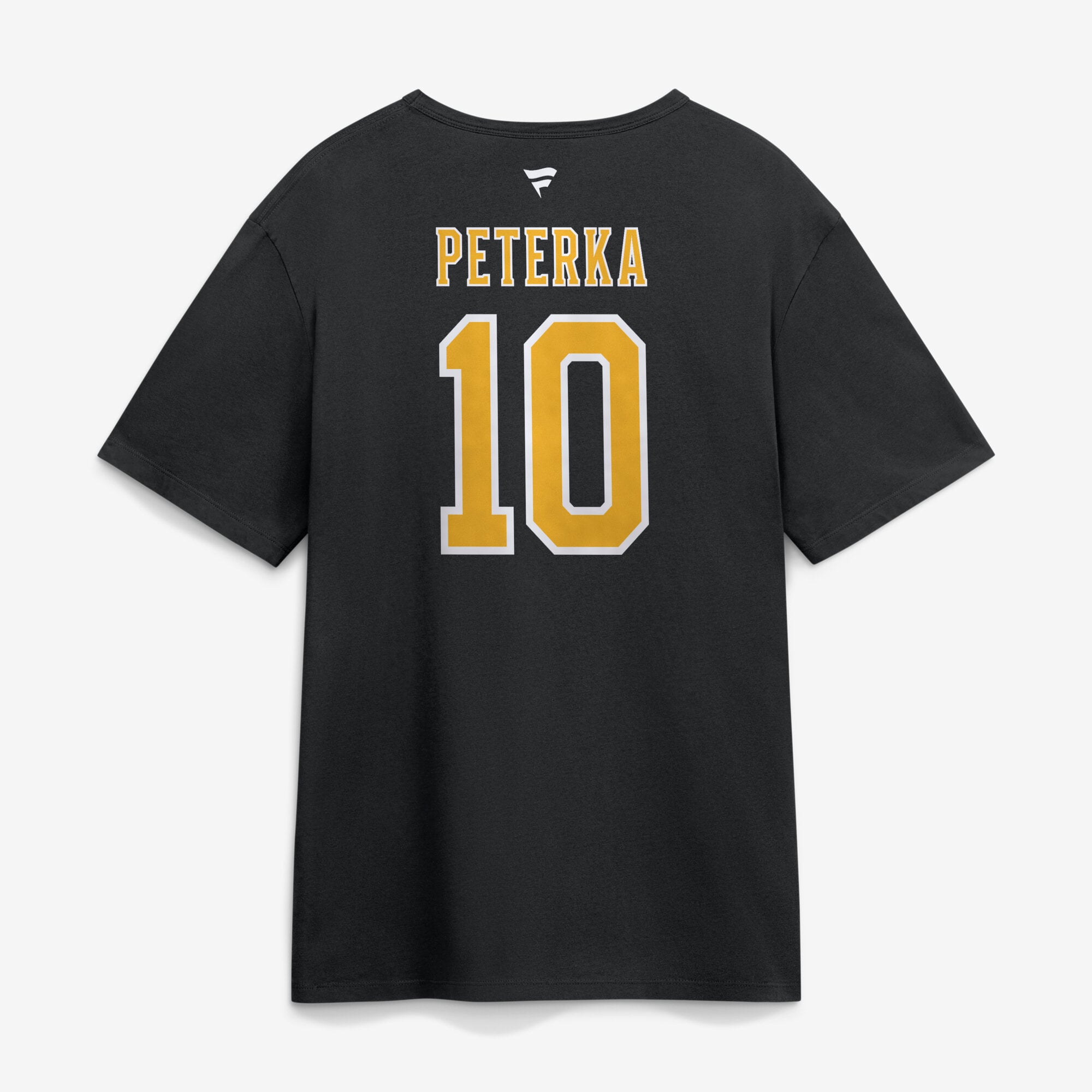 Men's Fanatics JJ Peterka Black Boston Bruins Authentic Stack Name & Number T-Shirt