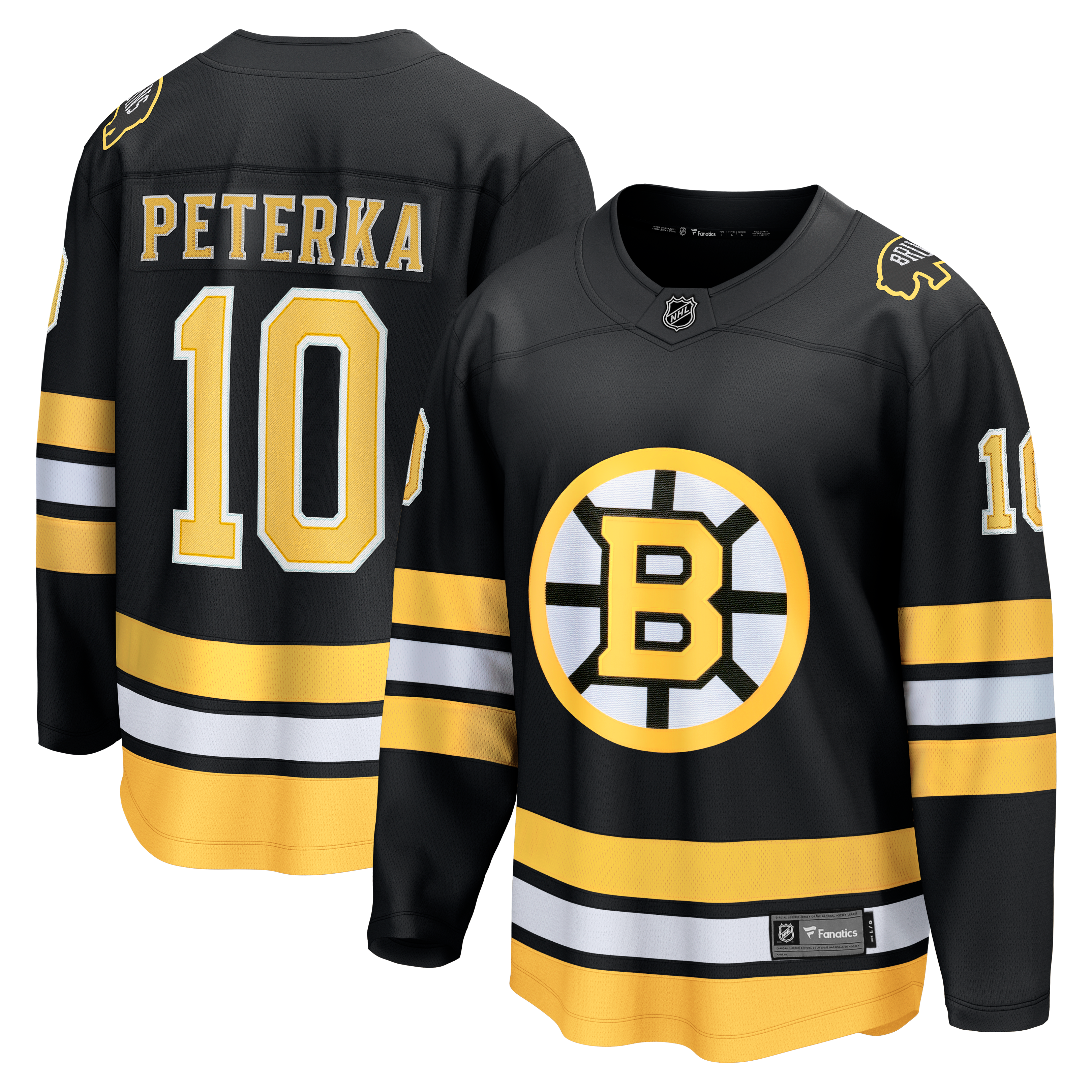 Maillot domicile noir JJ Peterka des Bruins de Boston pour homme (Fanatics)