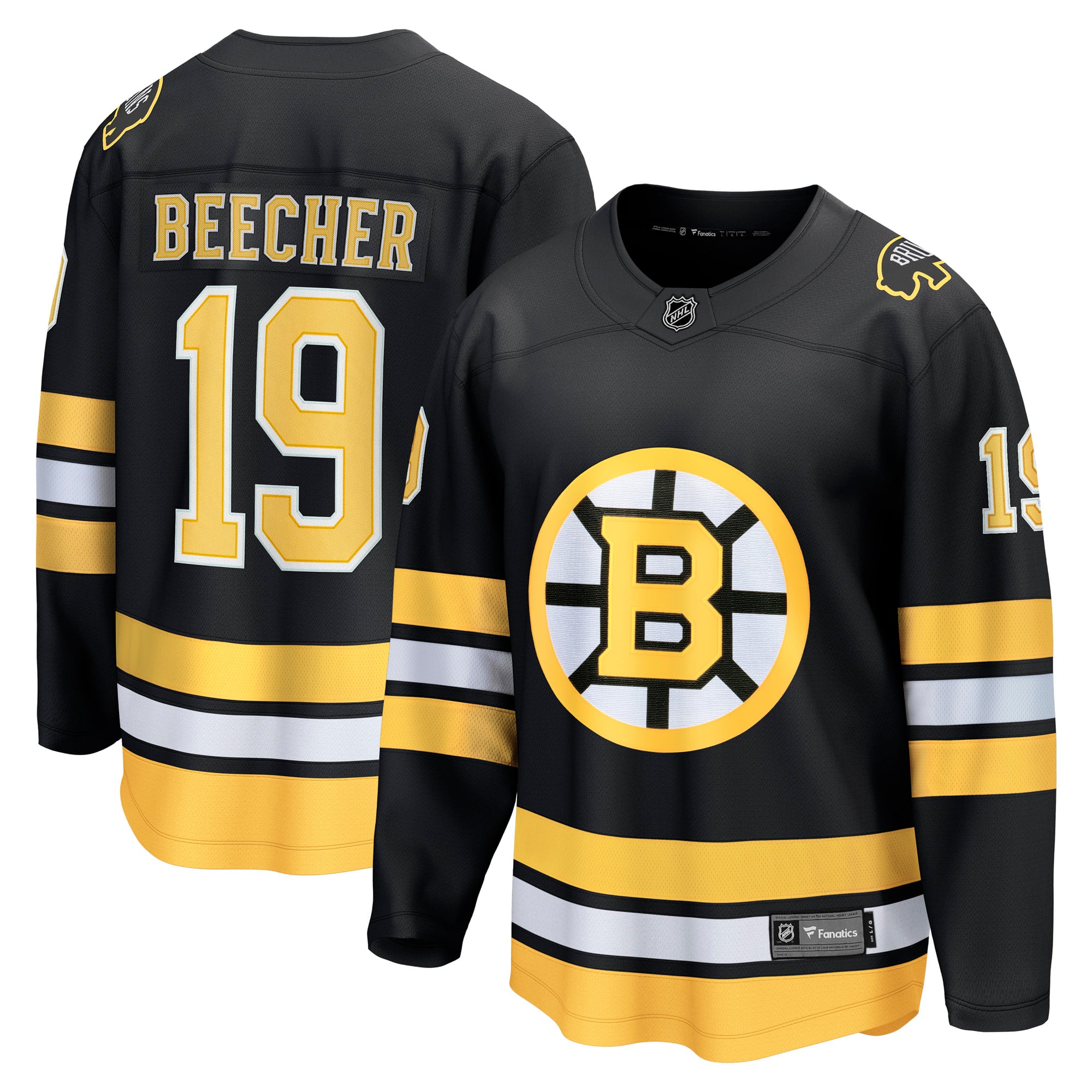Men's Fanatics John Beecher Black Boston Bruins Home Breakaway Player Jersey