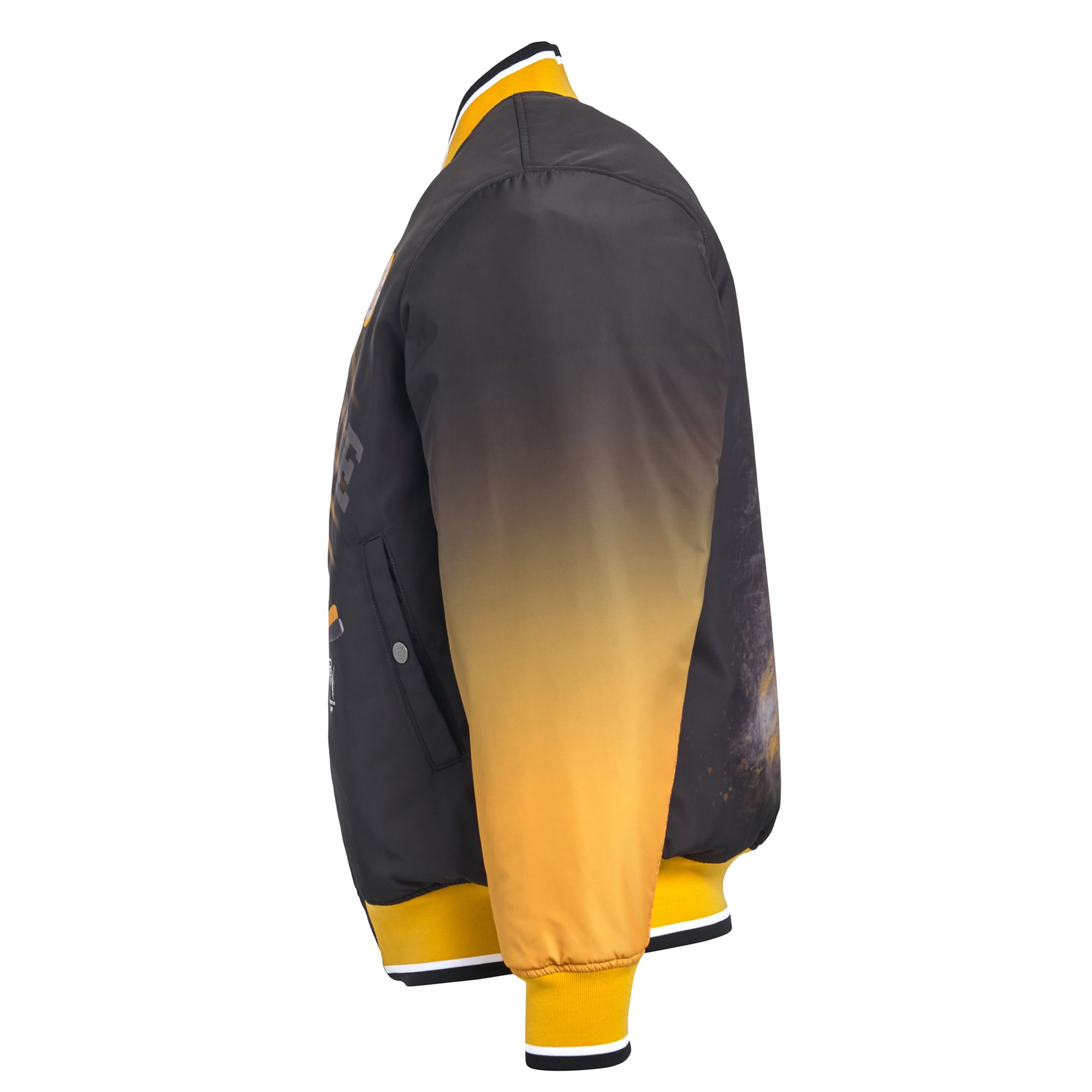 Veste bomber réversible zippée intégrale pour homme FE Ray Bourque noire des Bruins de Boston