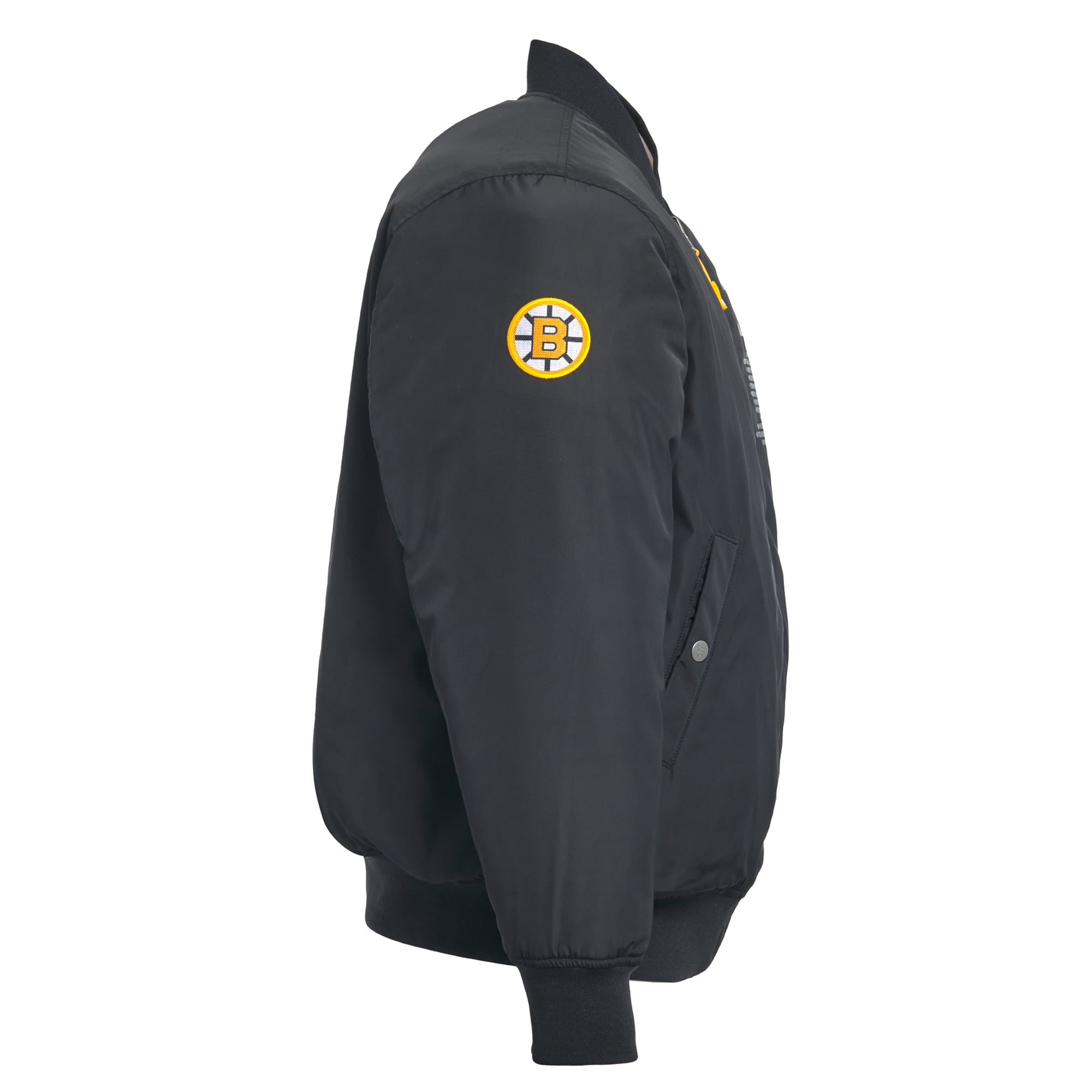 Veste bomber réversible zippée intégrale pour homme FE Ray Bourque noire des Bruins de Boston