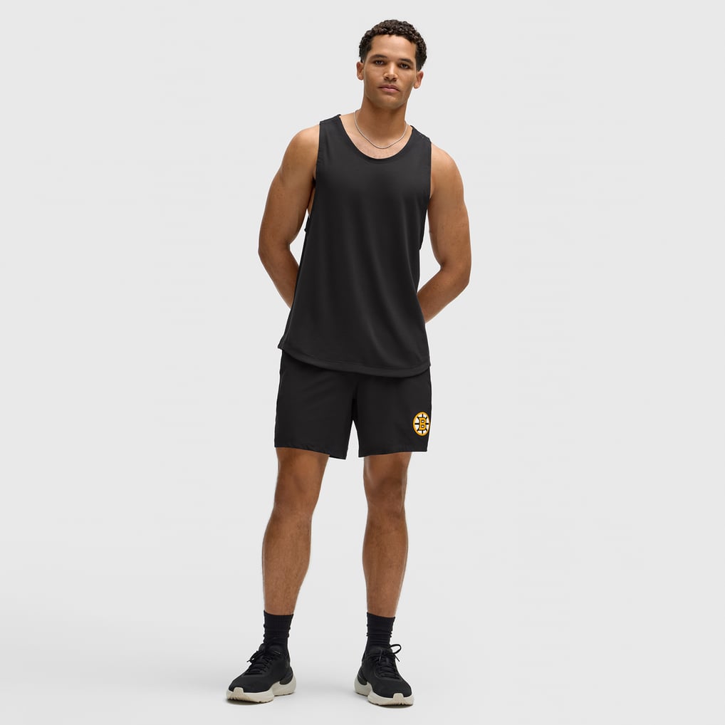 Men's Boston Bruins lululemon Black Pace Breaker Linerless Short 7"