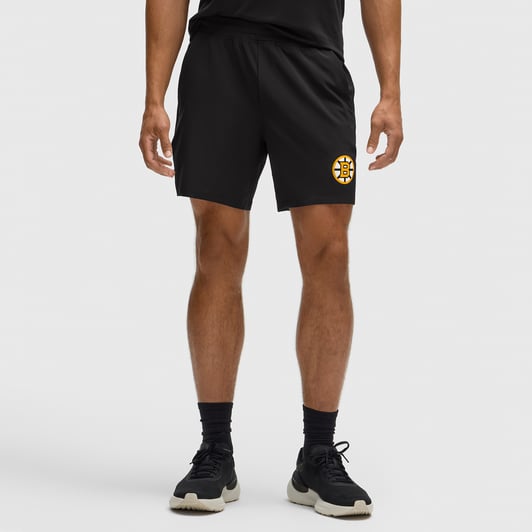 Men's Boston Bruins lululemon Black Pace Breaker Linerless Short 7"