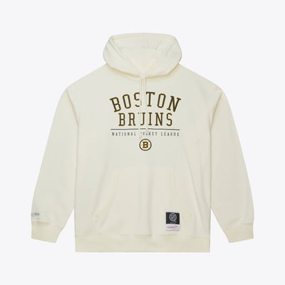  Boston Bruins Mitchell & Ness Walk-Off Vintage Logo Fleece Hoodie - Cream