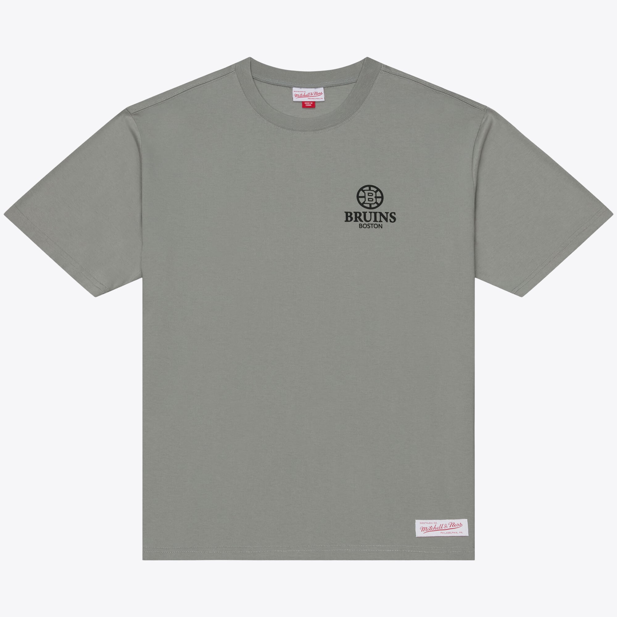 Men's Mitchell & Ness Gray Boston Bruins Core Essentials T-Shirt
