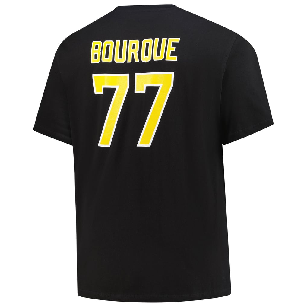 T-shirt noir pour homme Ray Bourque Mitchell & Ness des Bruins de Boston avec nom et numéro Big & Tall