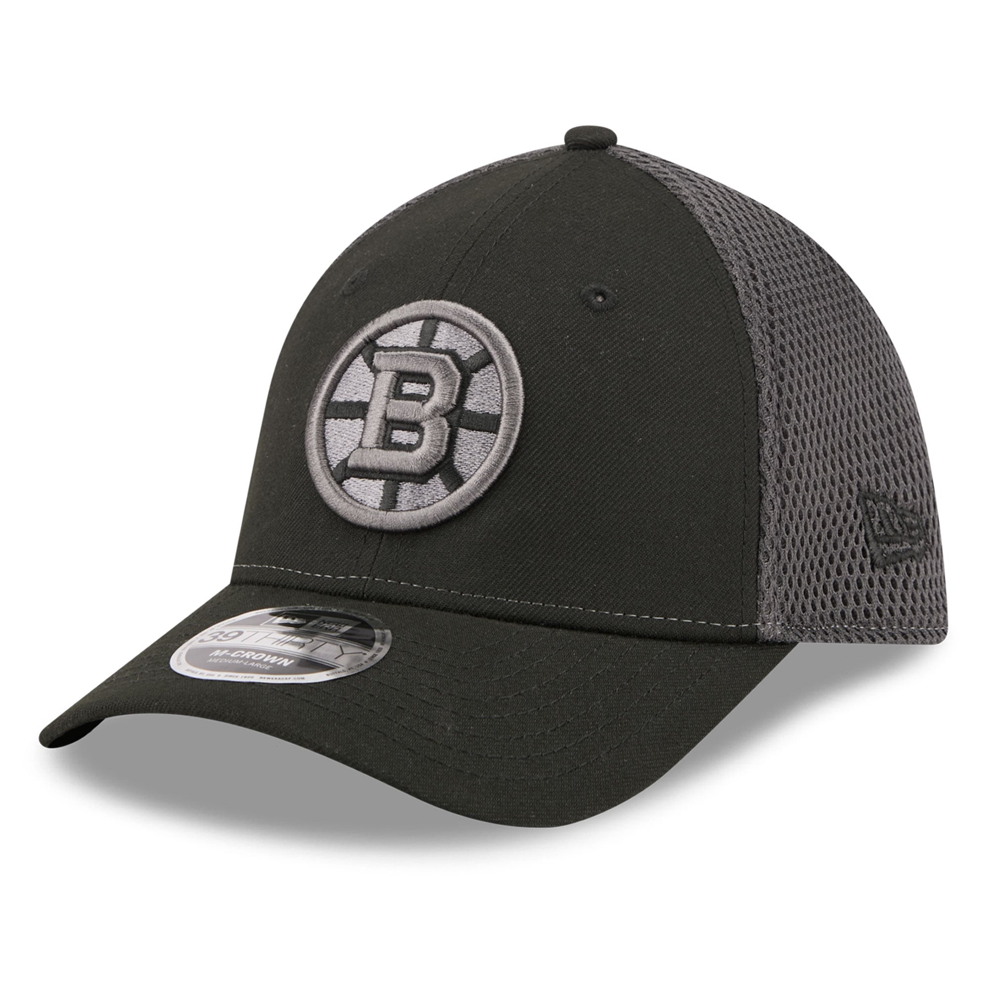 Casquette extensible New Era Boston Bruins Neo Mesh 39THIRTY M-Crown noire pour homme
