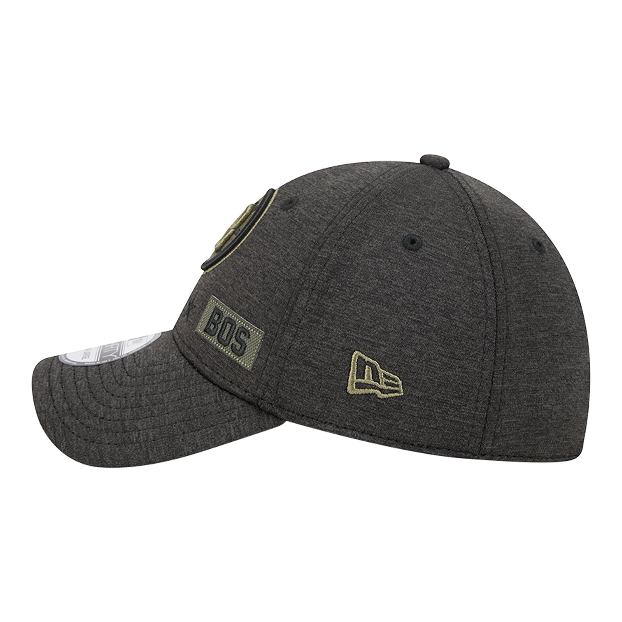 Men's New Era Black Boston Bruins Stealth Mode Flex 39Thirty Stretch Hat