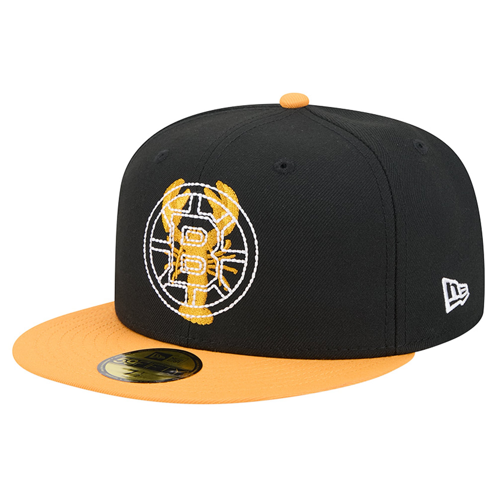 Casquette ajustée New Era 59FIFTY pour homme, noire et or, logo Boston Bruins City Icon, avec surpiqûres apparentes.