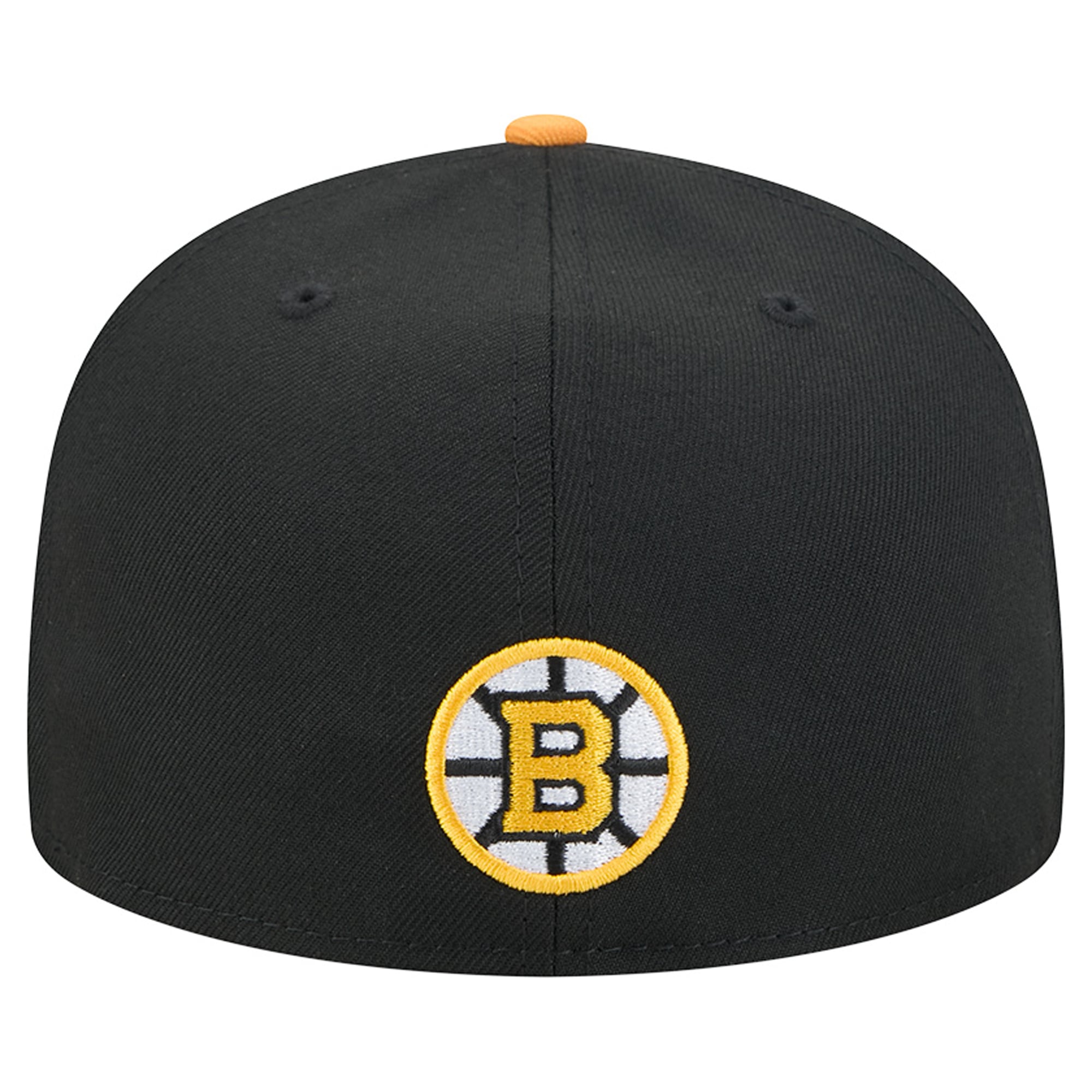 Casquette ajustée New Era 59FIFTY pour homme, noire et or, logo Boston Bruins City Icon, avec surpiqûres apparentes.