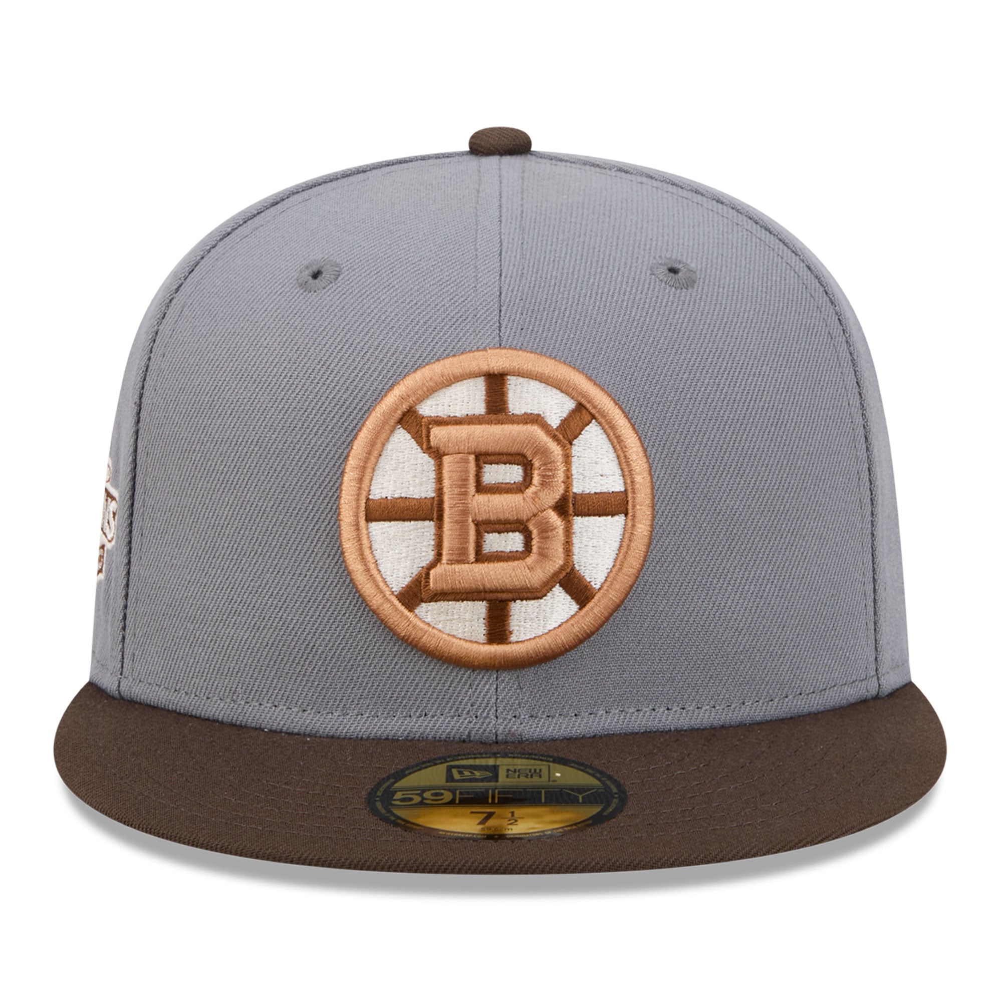 Men's New Era Charcoal/Brown Boston Bruins Wood Tones 59FIFTY Fitted Hat