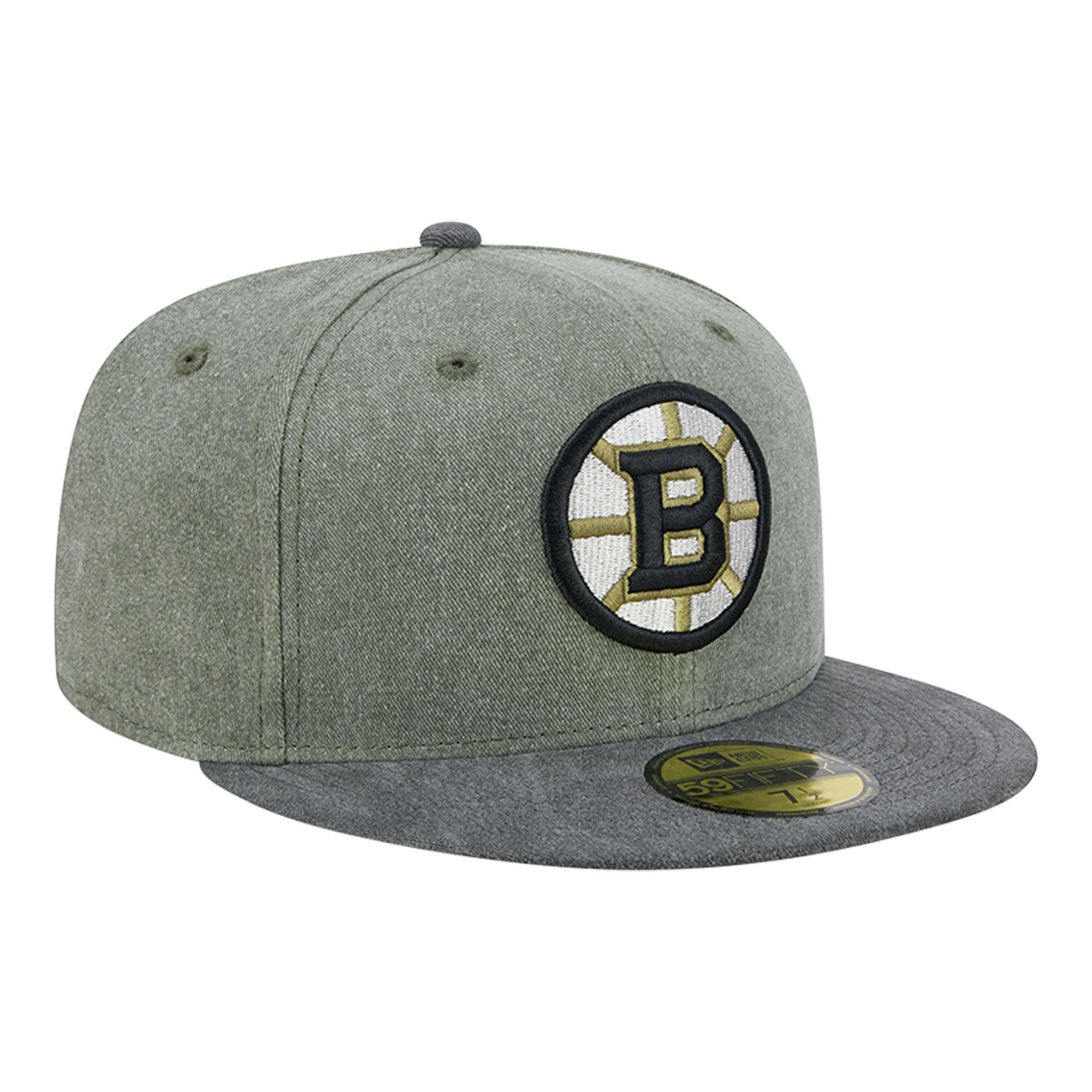 Casquette ajustée New Era 59FIFTY pour homme, coloris olive/noir, Boston Bruins Roll Call