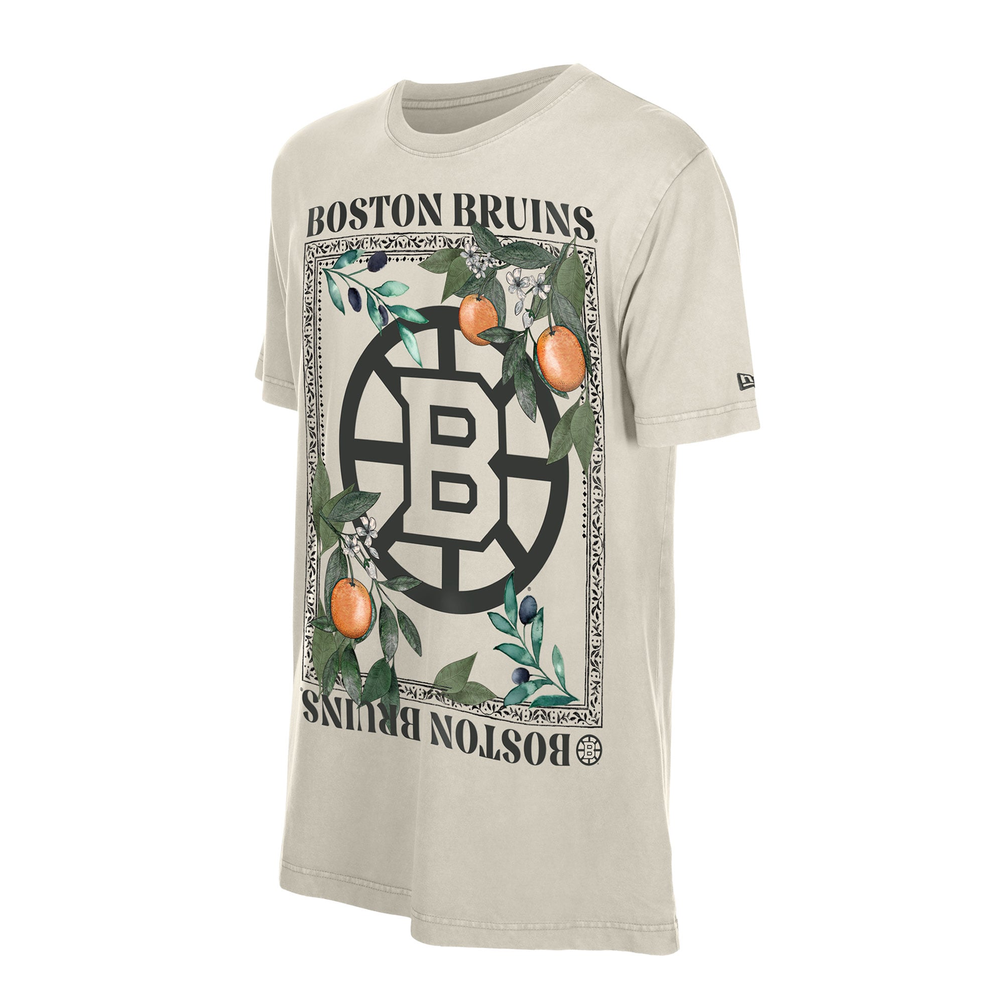 T-shirt fleuri New Era sable Boston Bruins pour homme