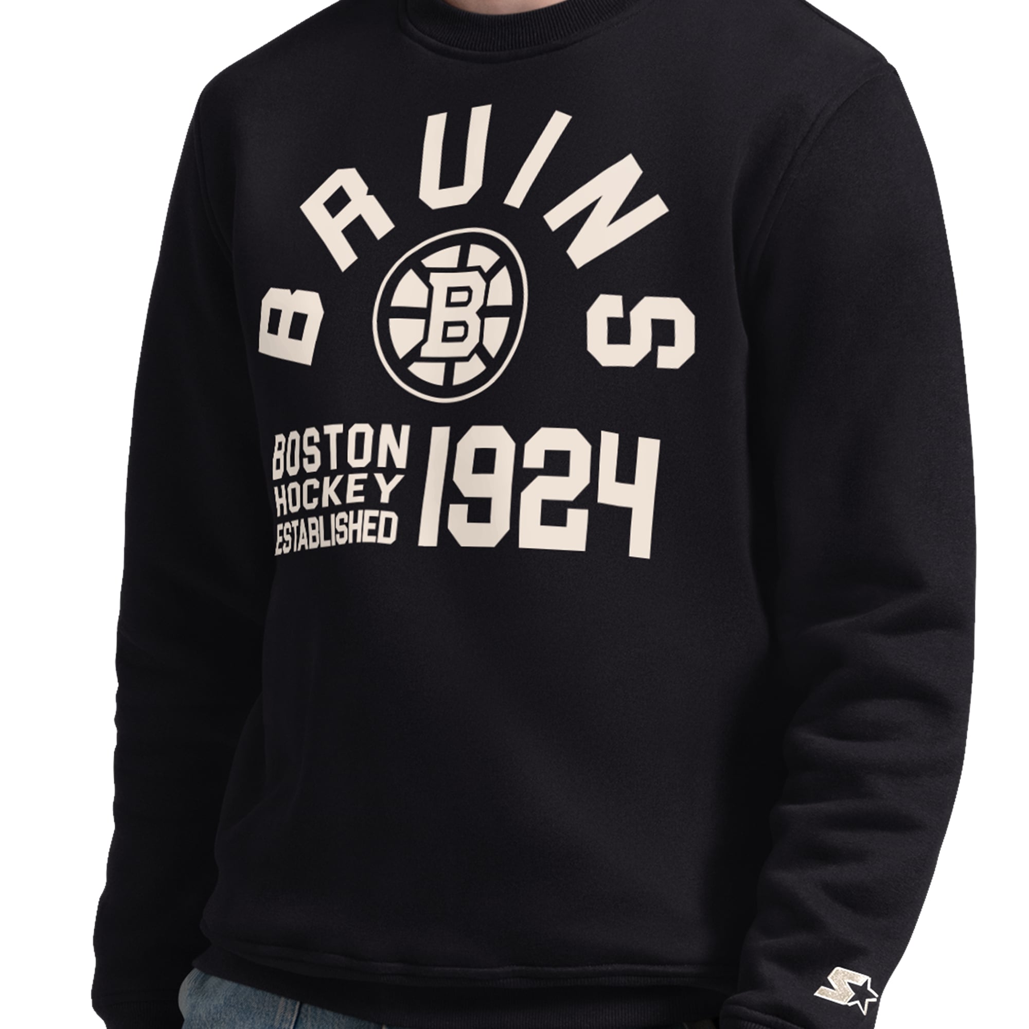 Sweat-shirt noir Starter pour homme, Boston Bruins, après le match