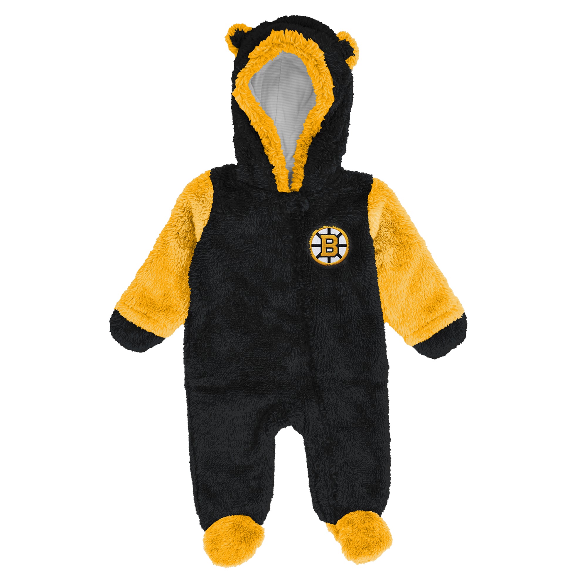 Combinaison pyjama en polaire zippée intégrale Outerstuff noire Boston Bruins pour nouveau-né et nourrisson