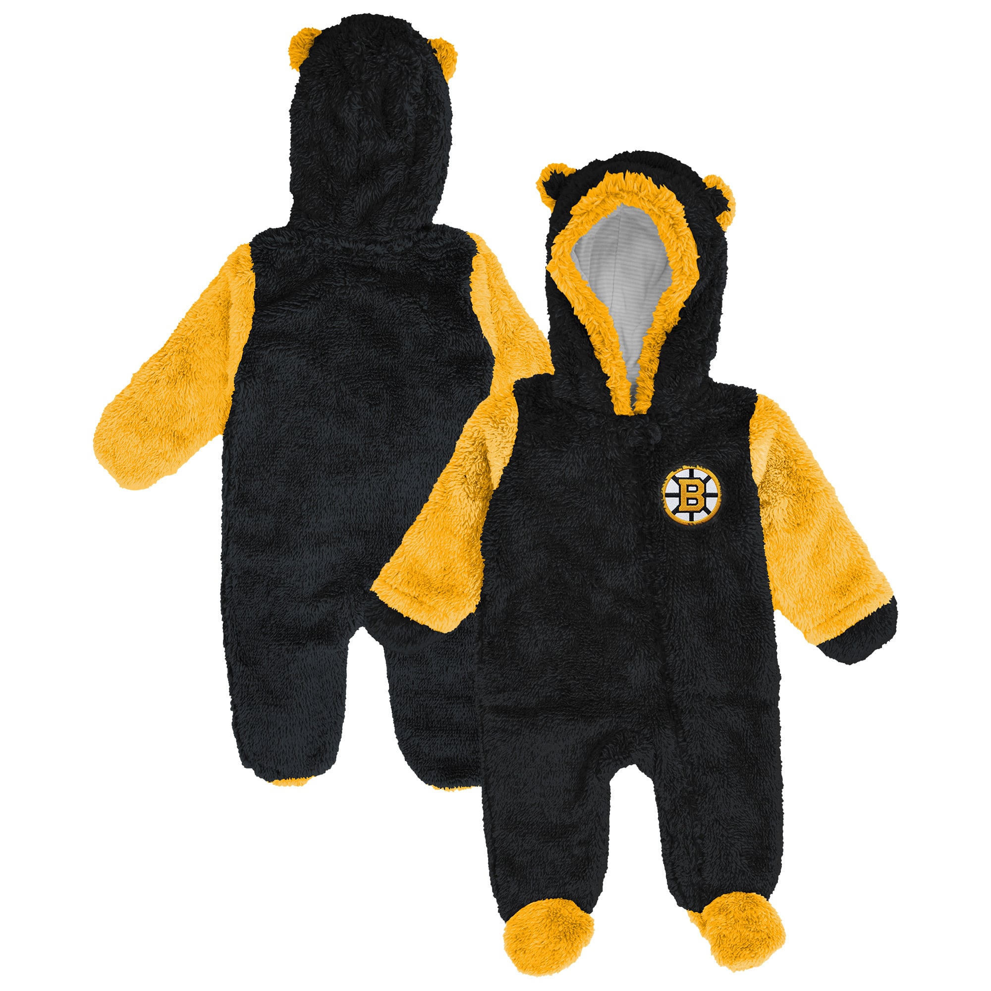 Combinaison pyjama en polaire zippée intégrale Outerstuff noire Boston Bruins pour nouveau-né et nourrisson