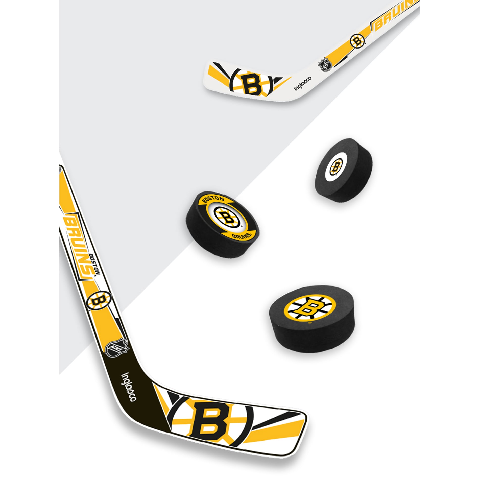 The Sports Vault Boston Bruins Mini Hockey Stick & Foam Puck Eight-Piece Set