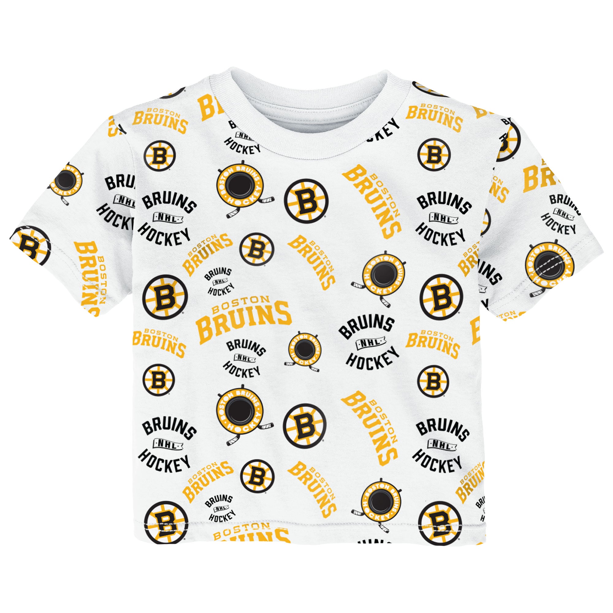 Toddler Outerstuff White Boston Bruins Run Down Allover Print T-Shirt