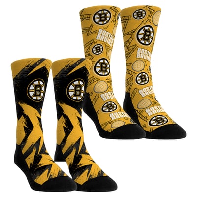  Boston Bruins Rock Em Unisex Game Day Two-Pack Crew Socks - Gold