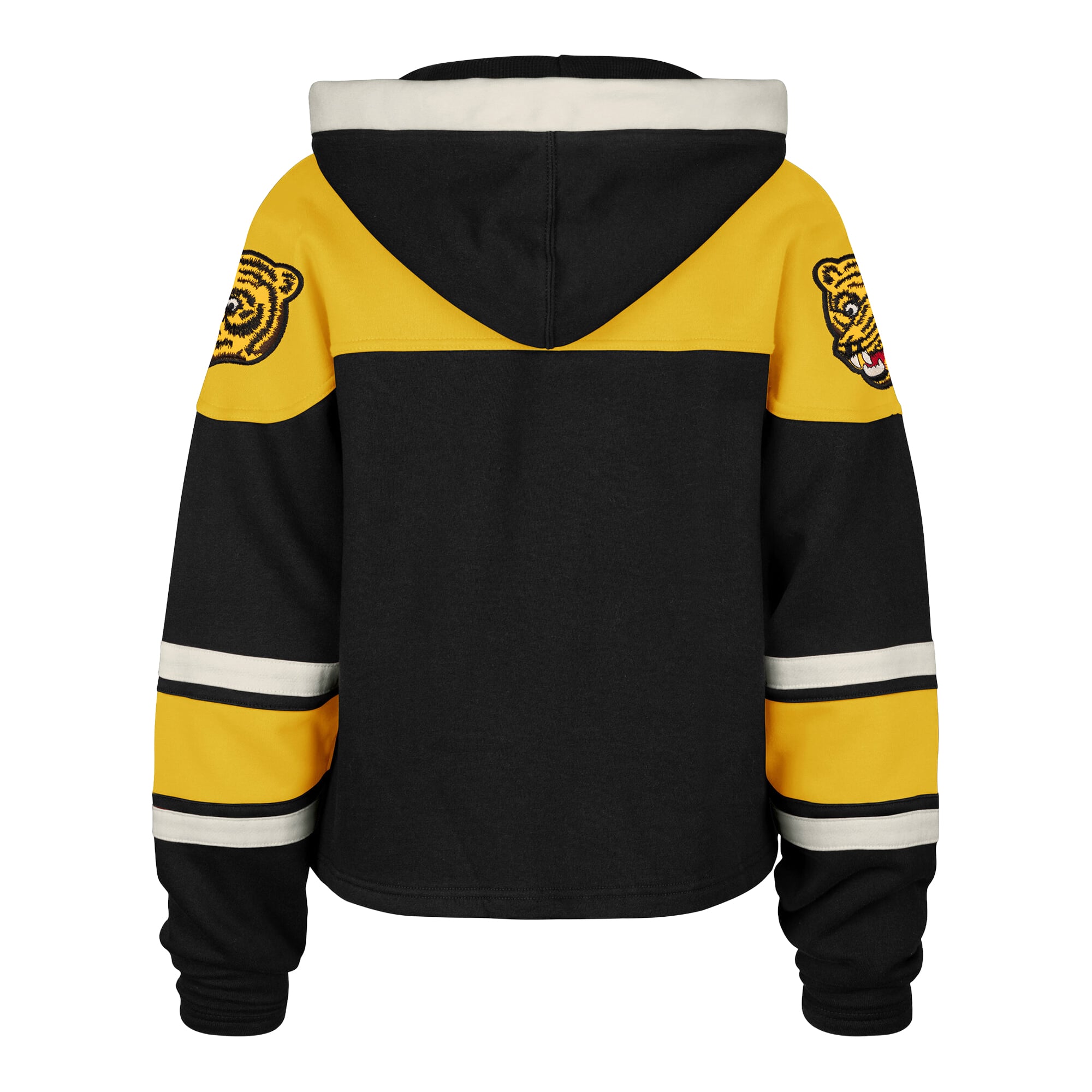 Sweat à capuche court lacets Boston Bruins noir '47 pour femme