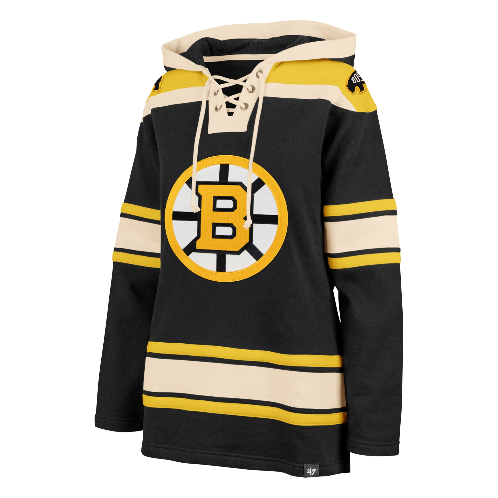 Sweat à capuche lacets Superior Lacer noir Boston Bruins '47 pour femme