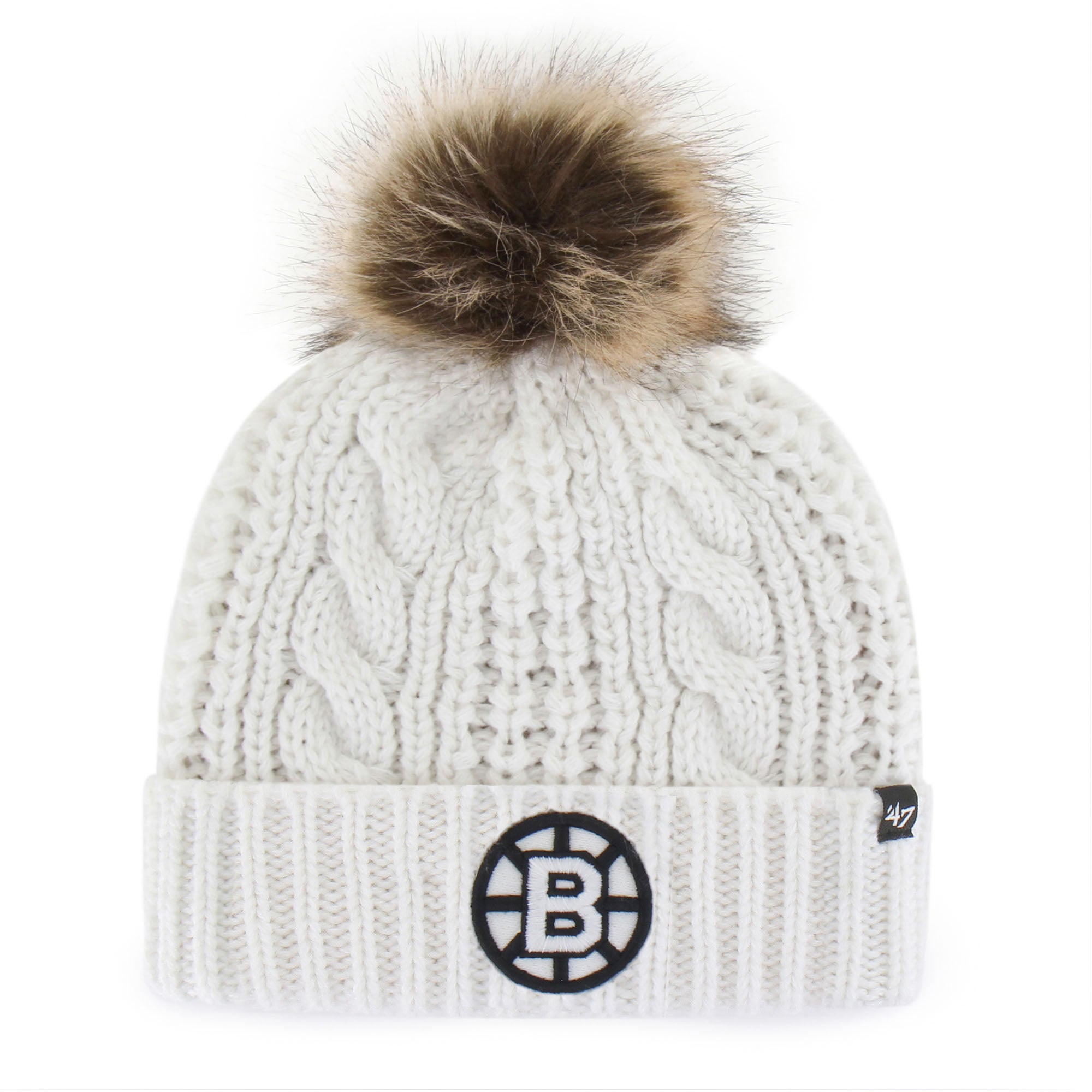 Bonnet en tricot à revers Meeko crème des Bruins de Boston 47 pour femme