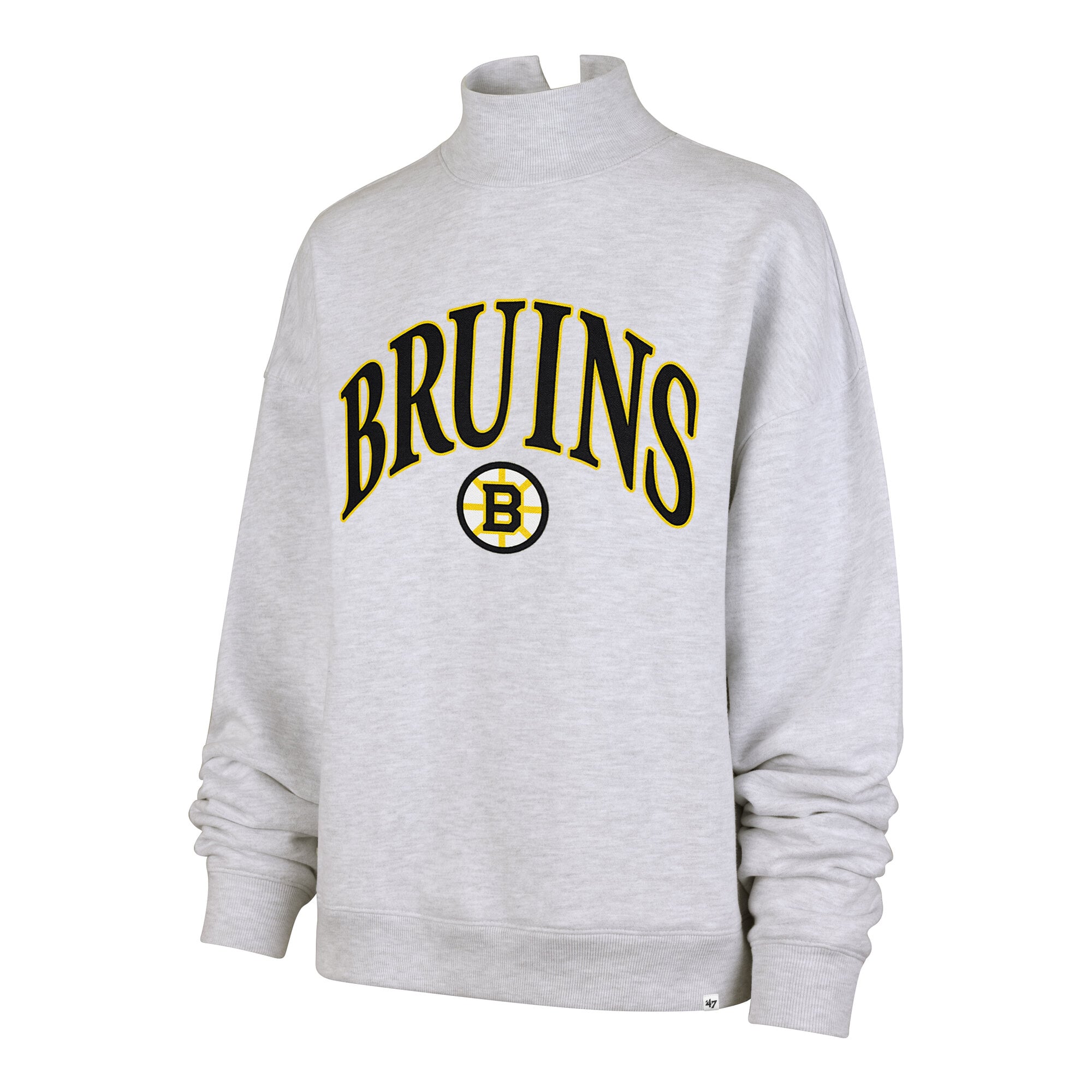 Women's '47 Gray Boston Bruins Vantage Mock Neck Fleece Sweatshirt