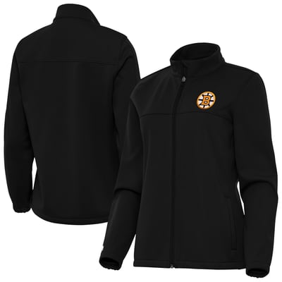Boston Bruins Antigua Women's Links Full-Zip Golf Jacket - Black
