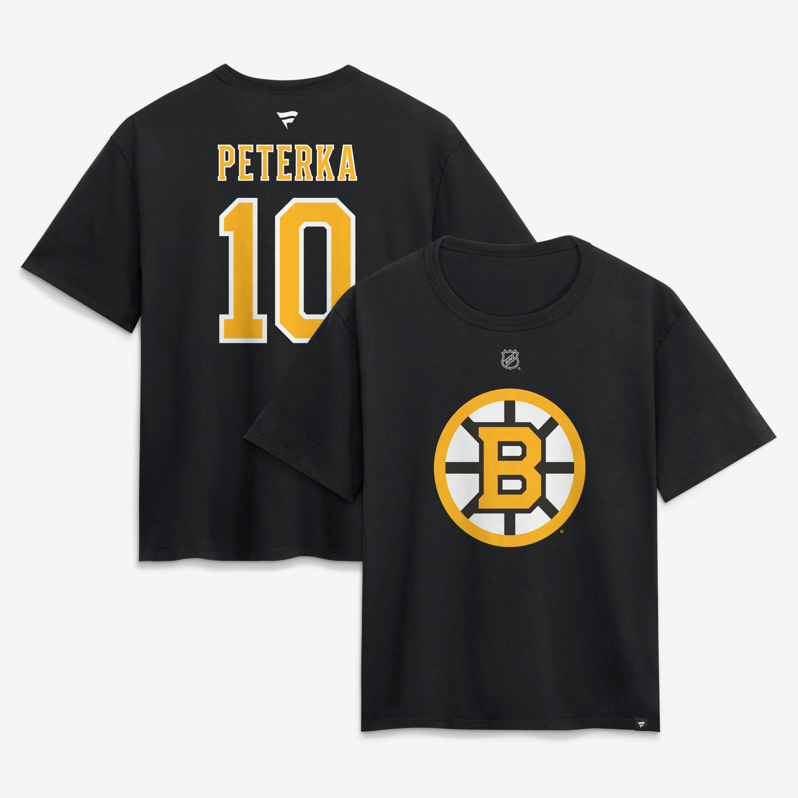 Women's Fanatics JJ Peterka Black Boston Bruins Authentic Stack Name & Number T-Shirt