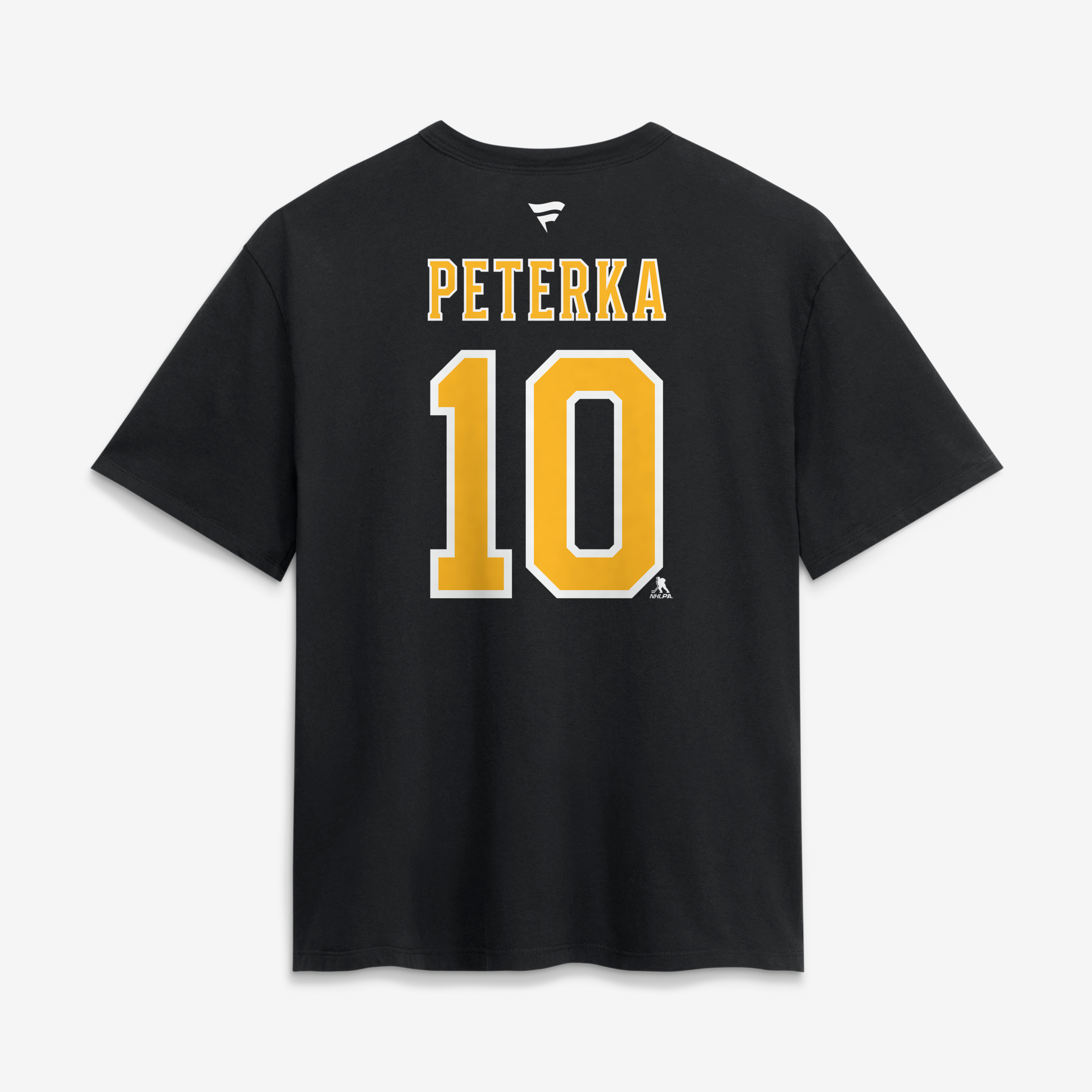 Women's Fanatics JJ Peterka Black Boston Bruins Authentic Stack Name & Number T-Shirt