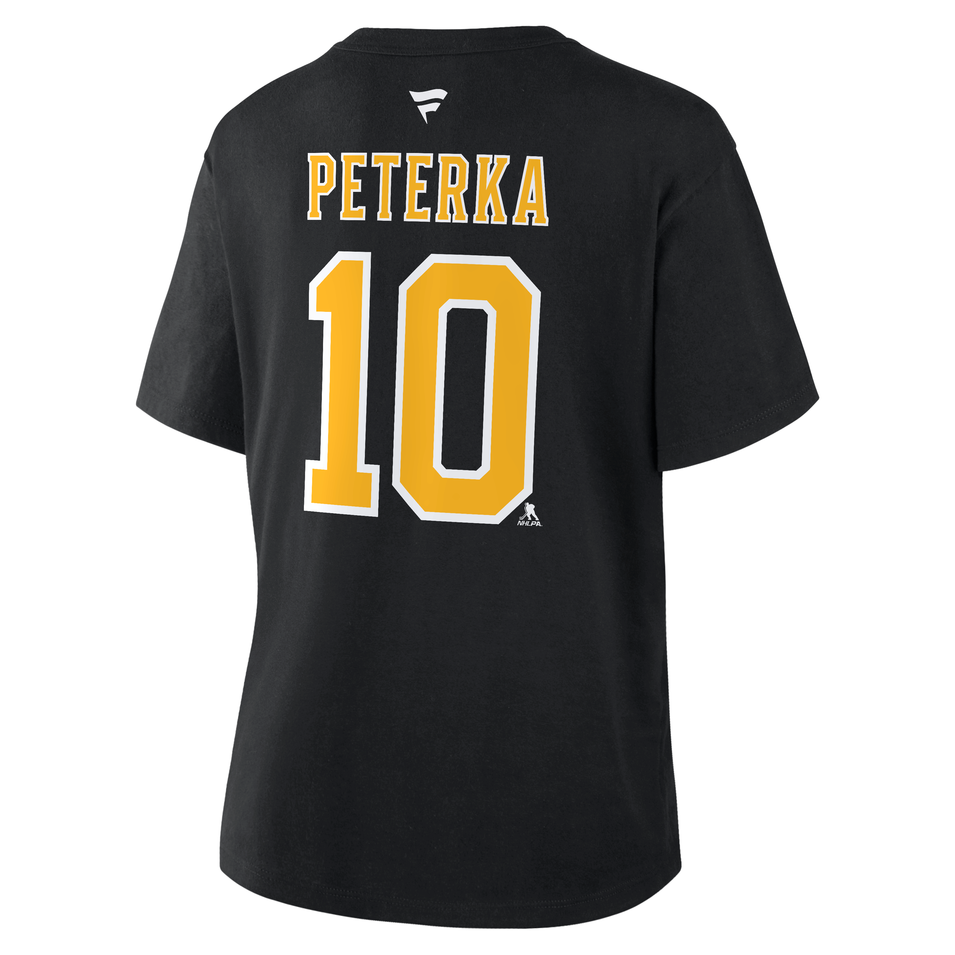 Women's Fanatics JJ Peterka Black Boston Bruins Authentic Stack Name & Number T-Shirt
